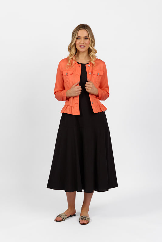 2047N Melon - Jacket with Frill Hem - Vassalli
