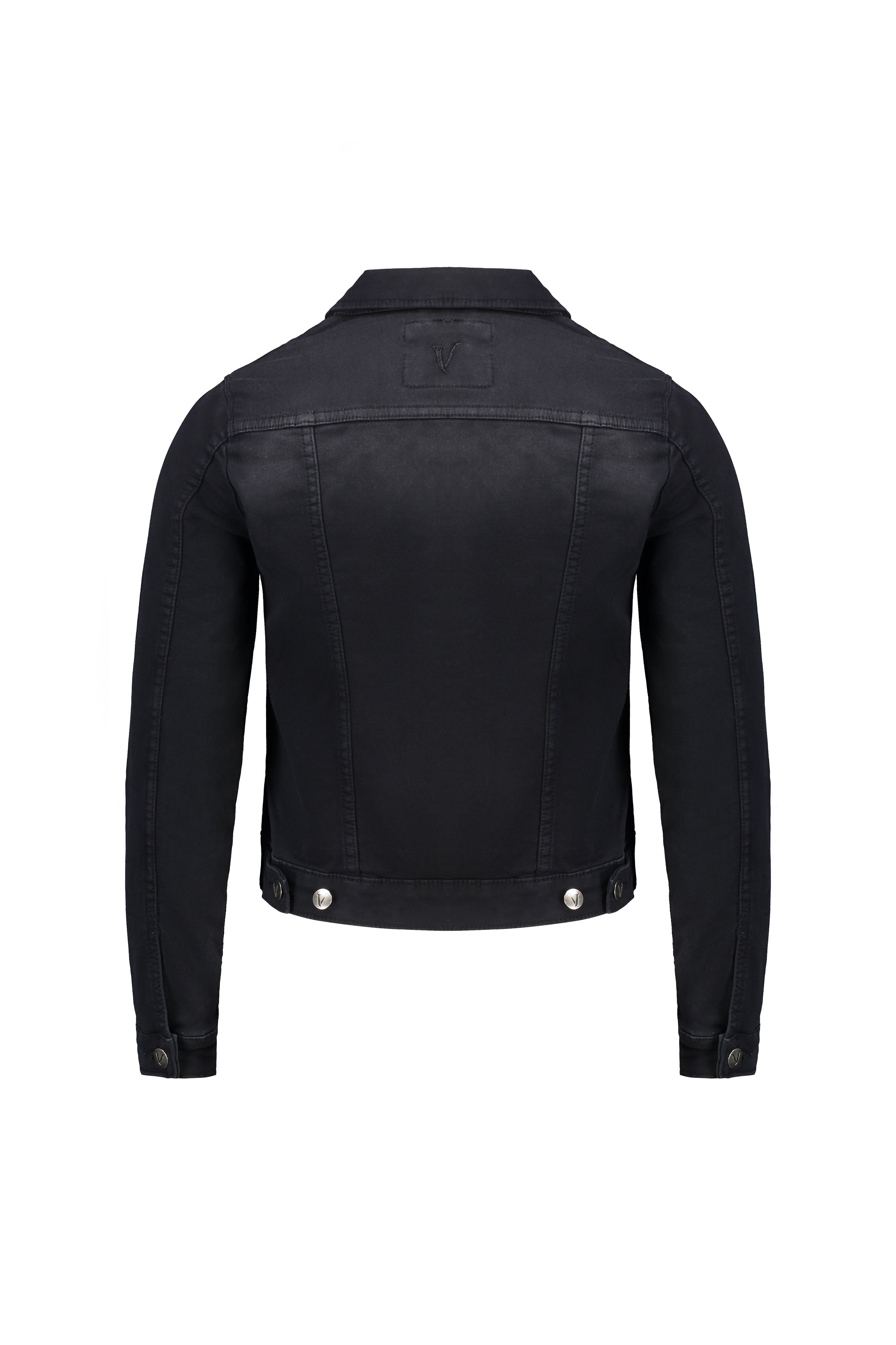 2053K Black - Knit Denim Button-Up Jacket - Vassalli