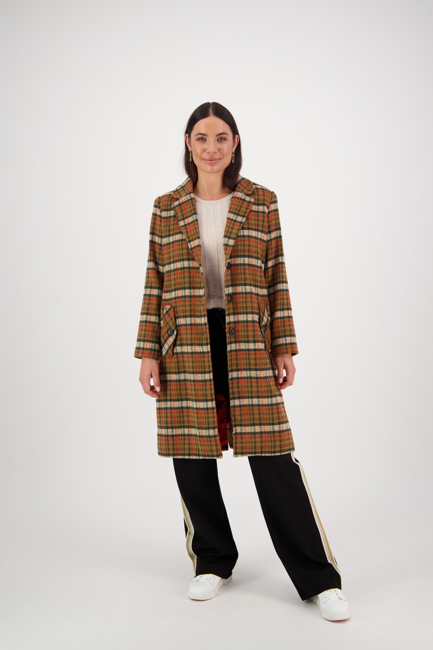 2060A Grove - Longline Winter Wool Coat with Lining and Pockets - Vassalli