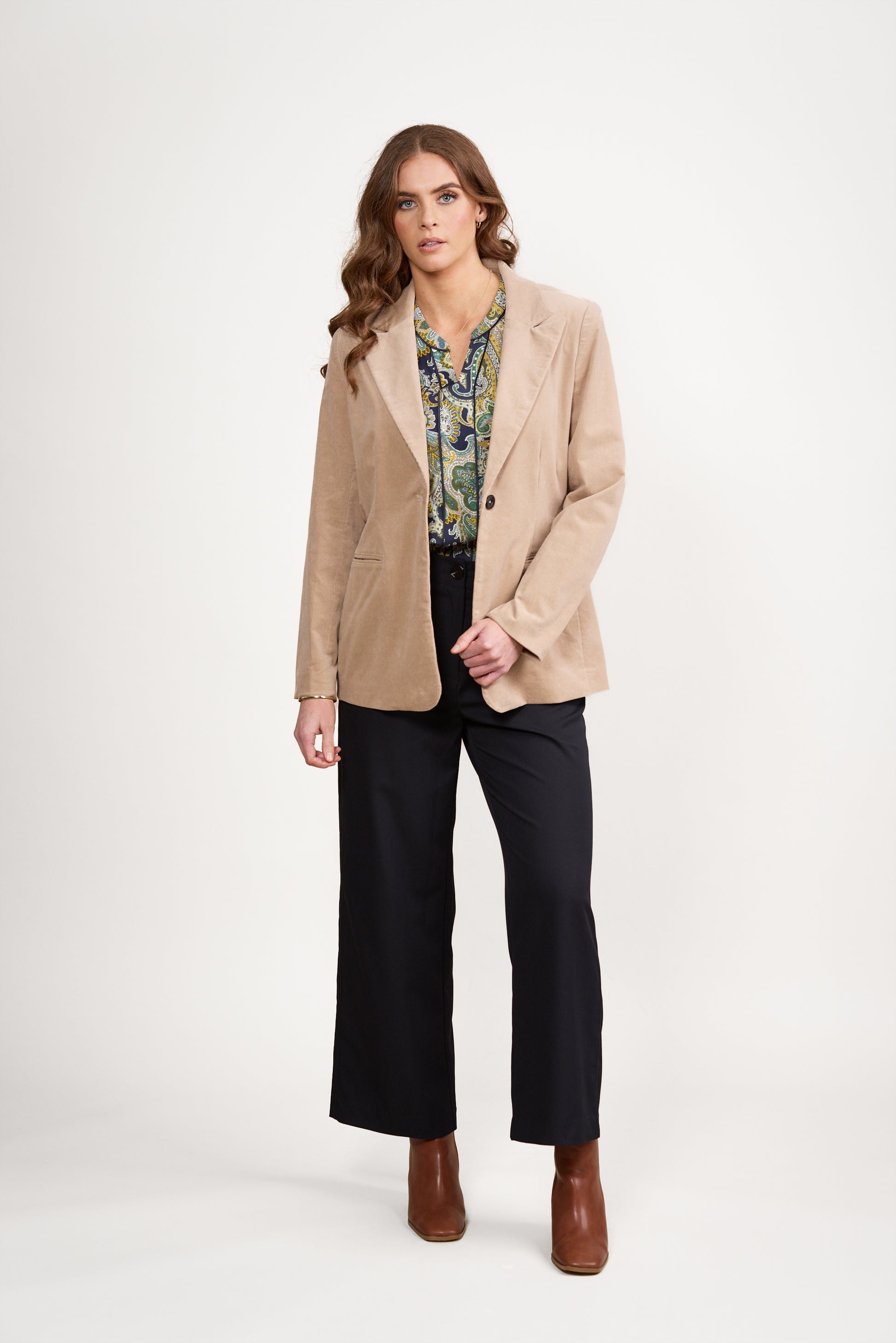 2063M Oat - Shaped Pinwale Cord Blazer - Vassalli