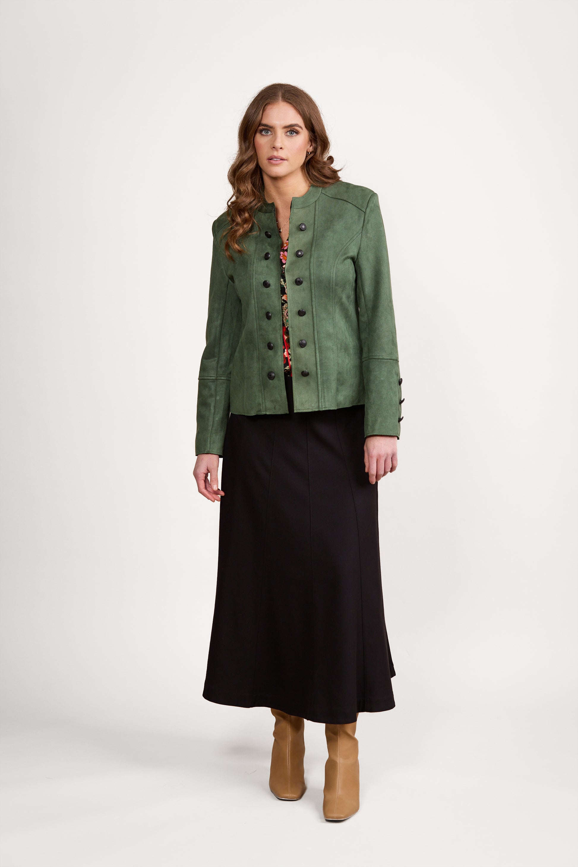 2078 Hunter - Military Style Jacket with Button Front Detail - Vassalli