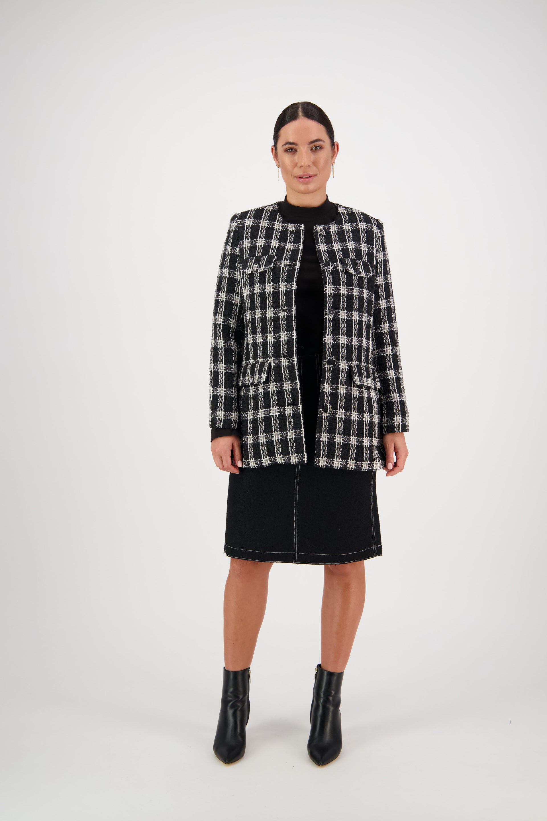 2081 Starlight - Mid Length Collarless Coat - Vassalli
