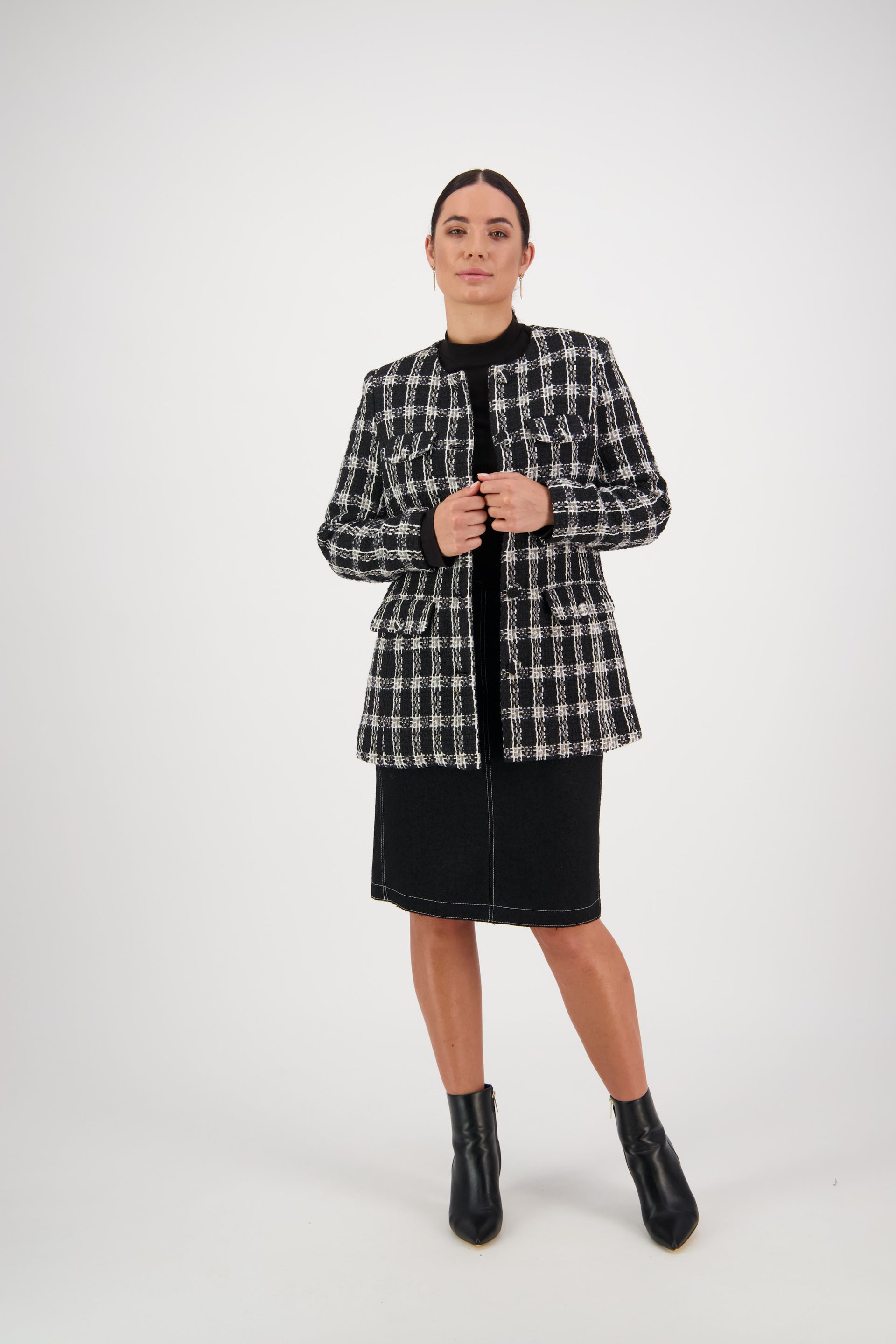 2081 Starlight - Mid Length Collarless Coat - Vassalli