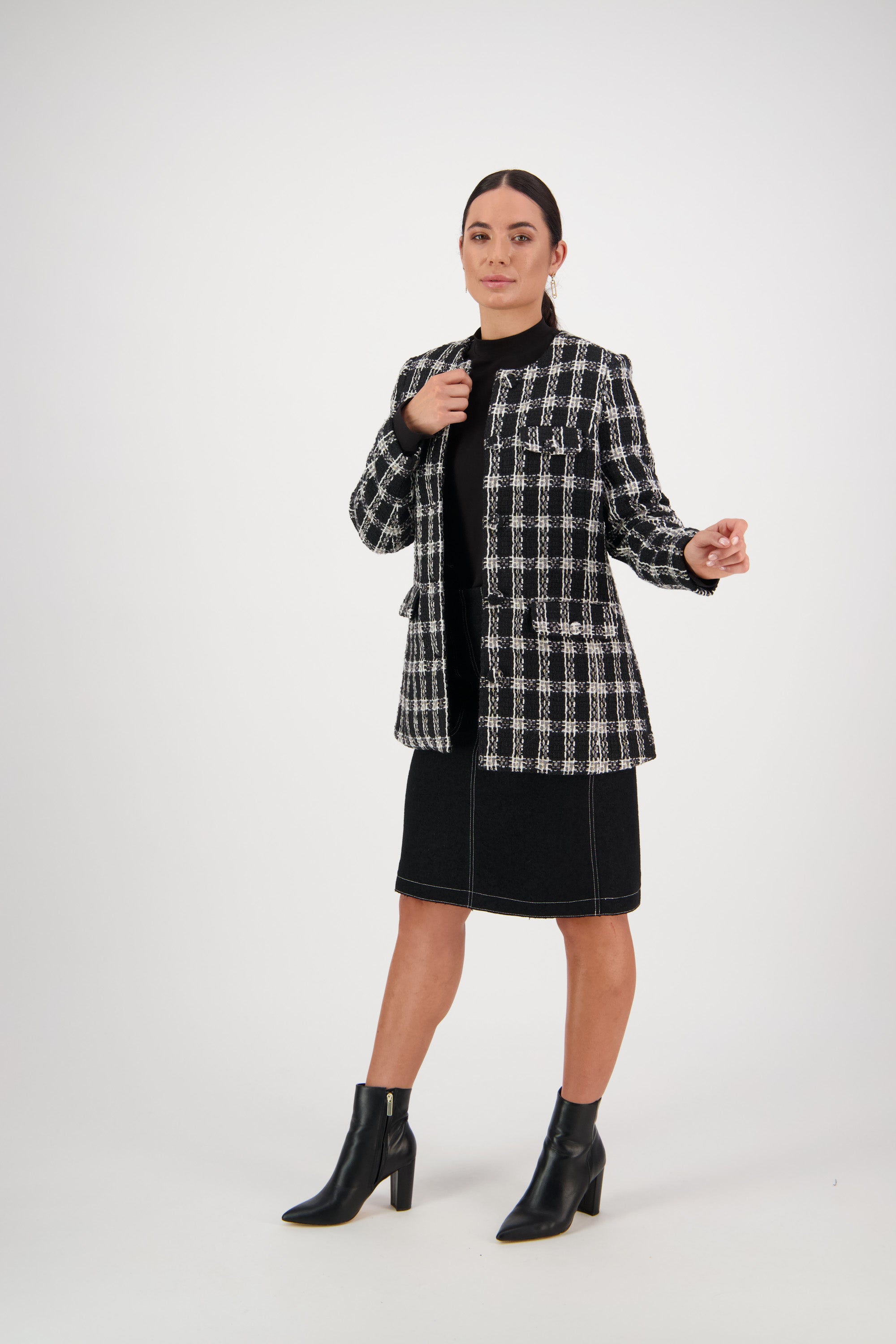 2081 Starlight - Mid Length Collarless Coat - Vassalli