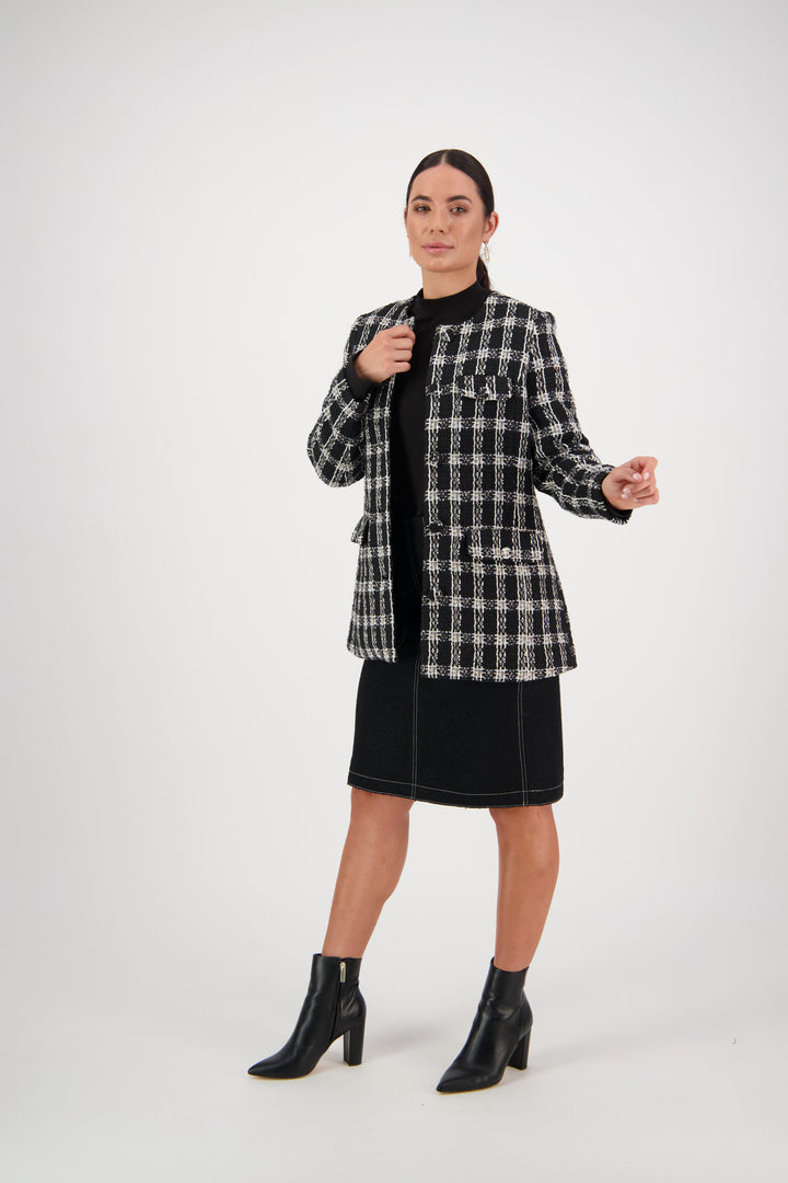 2081 Starlight - Mid Length Collarless Coat - Vassalli
