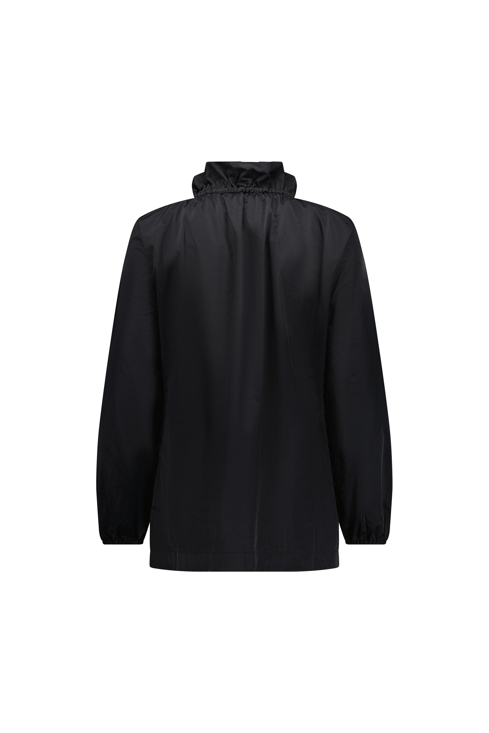 2082 Black - Elastic Neckline Jacket with Contrast Trims - Vassalli