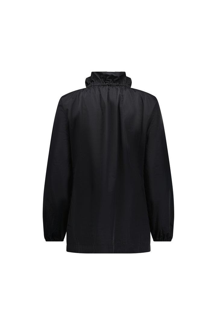 2082 Black - Elastic Neckline Jacket with Contrast Trims - Vassalli