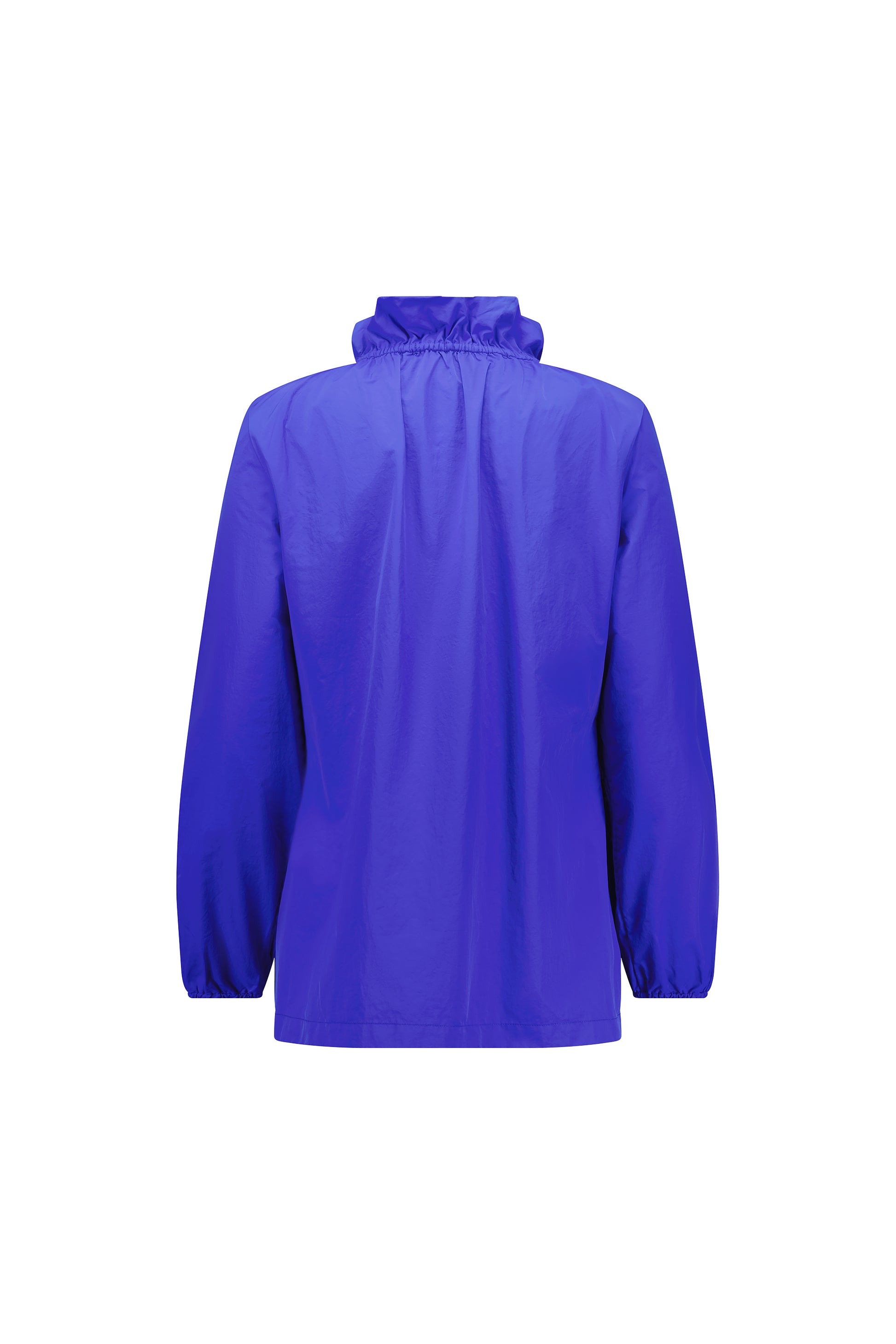 2082 Royal Blue - Elastic Neckline Jacket with Contrast Trims - Vassalli
