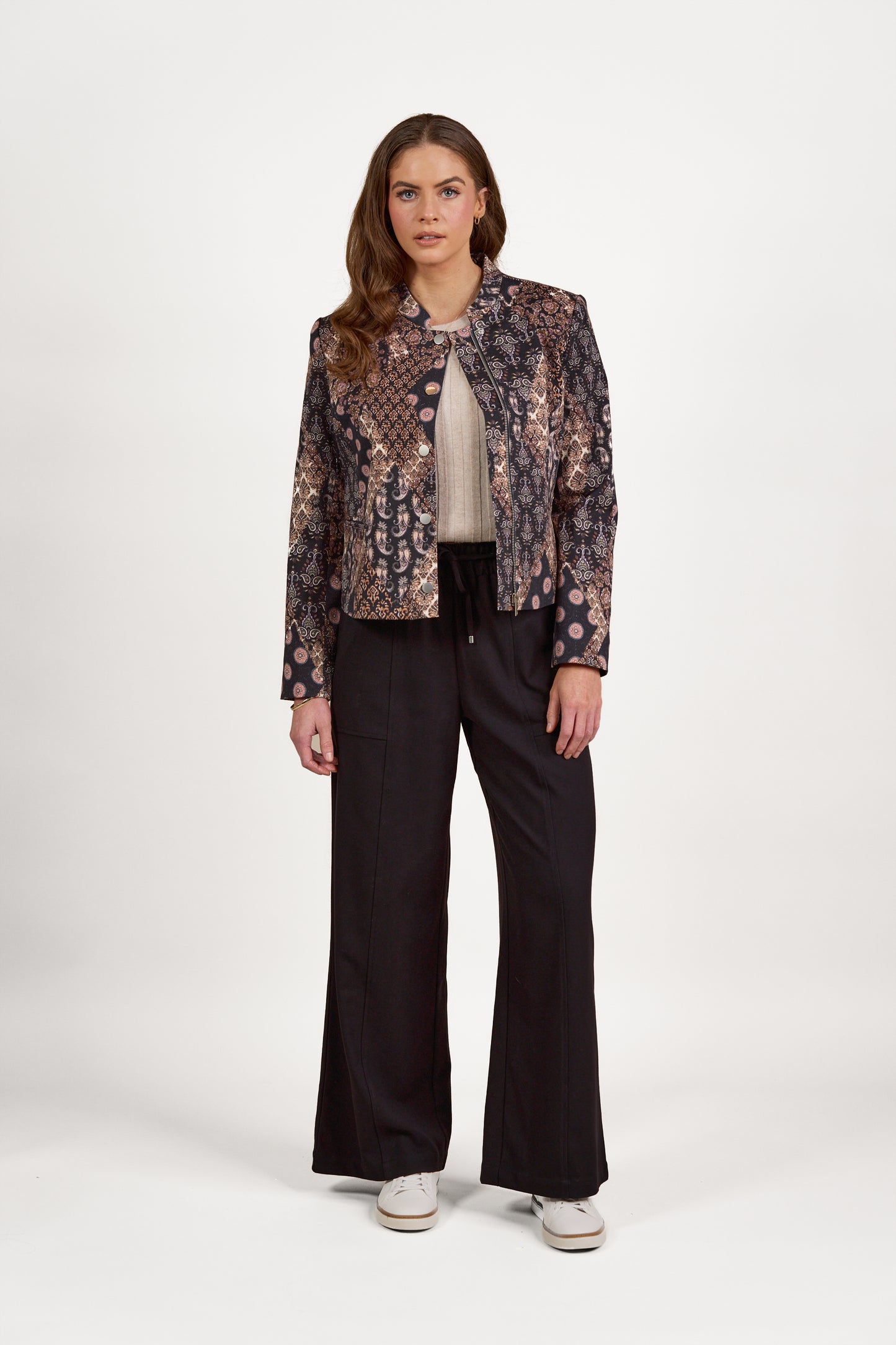 2084 Rhapsody - Collarless Short Jacket with Concealed Zip - Vassalli