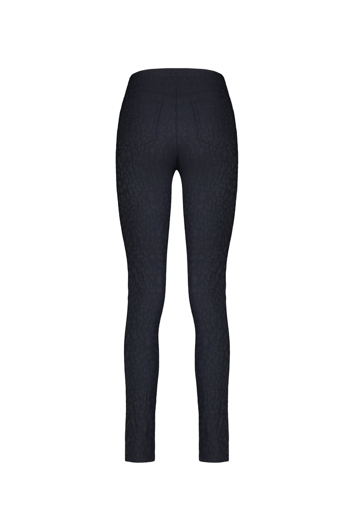230AF Navy - Skinny Leg Full Length Embossed Pull-On - Vassalli