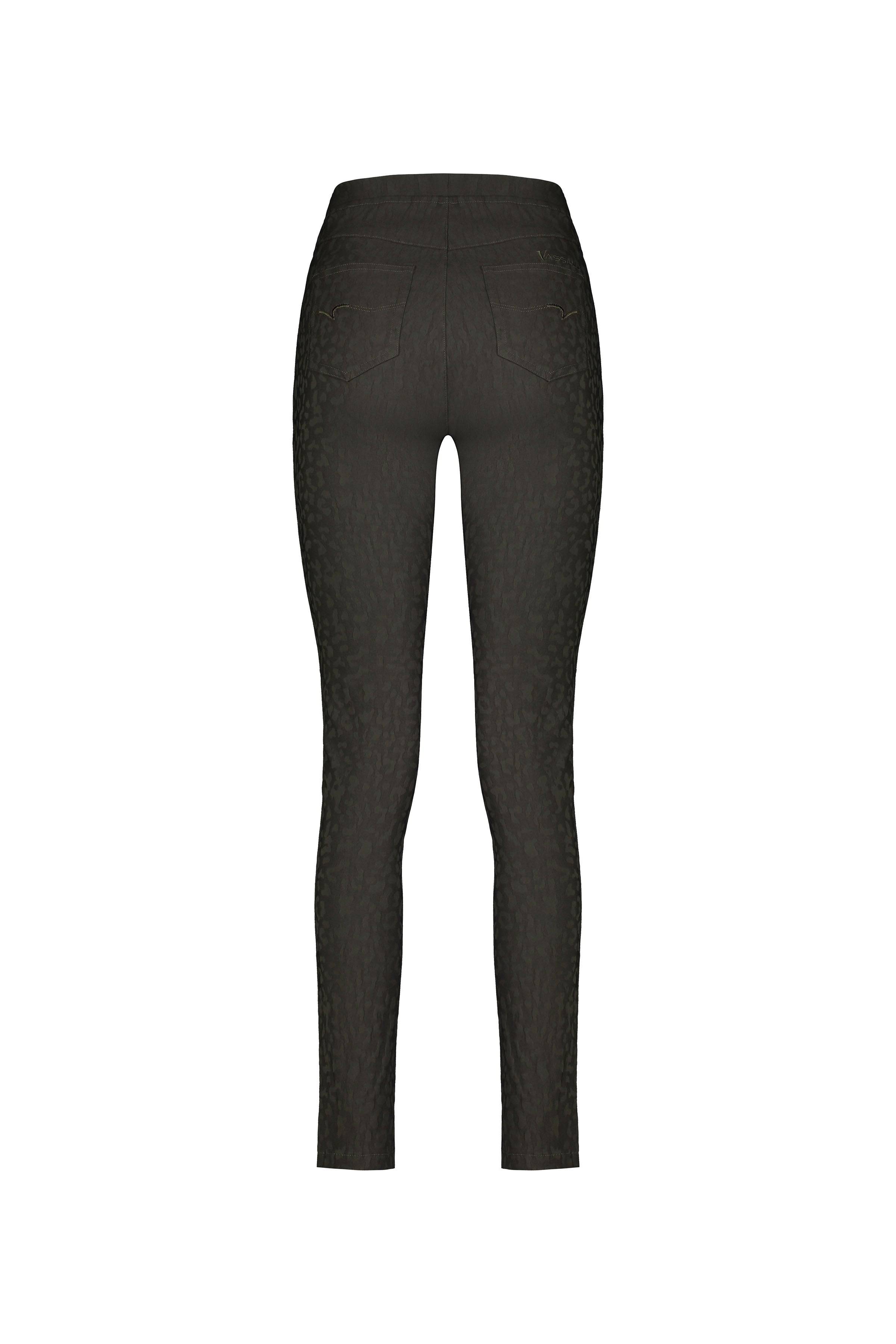 230AF Olive - Skinny Leg Full Length Embossed Pull-On - Vassalli