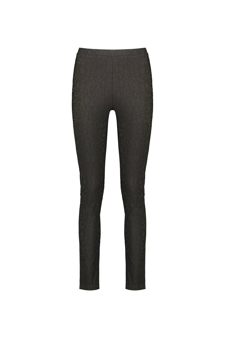 230AF Olive - Skinny Leg Full Length Embossed Pull-On - Vassalli