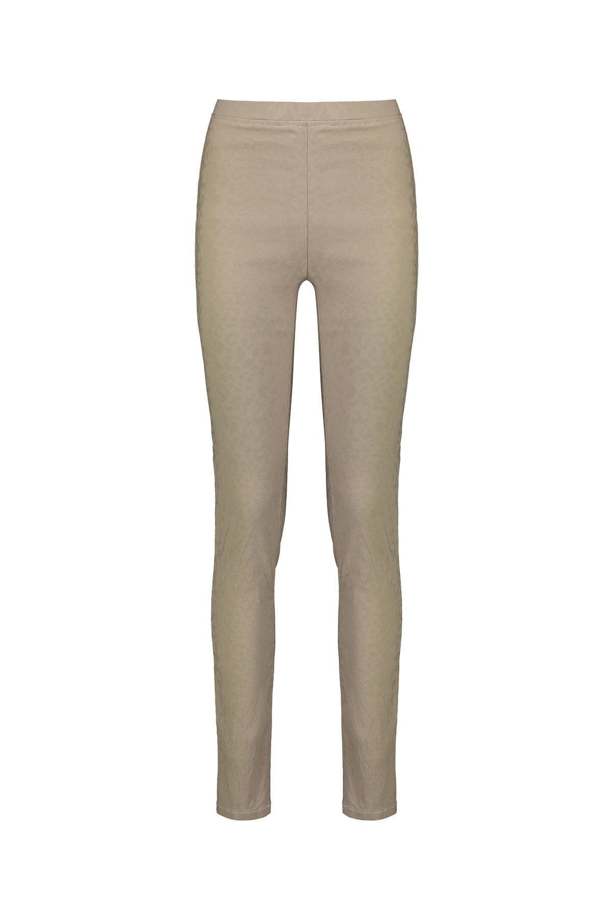 Vassalli Origin Pull On skinny leg pants in taupe, featuring a high-waisted, slim-fit design with a seamless look. Shown front-facing against a white background.