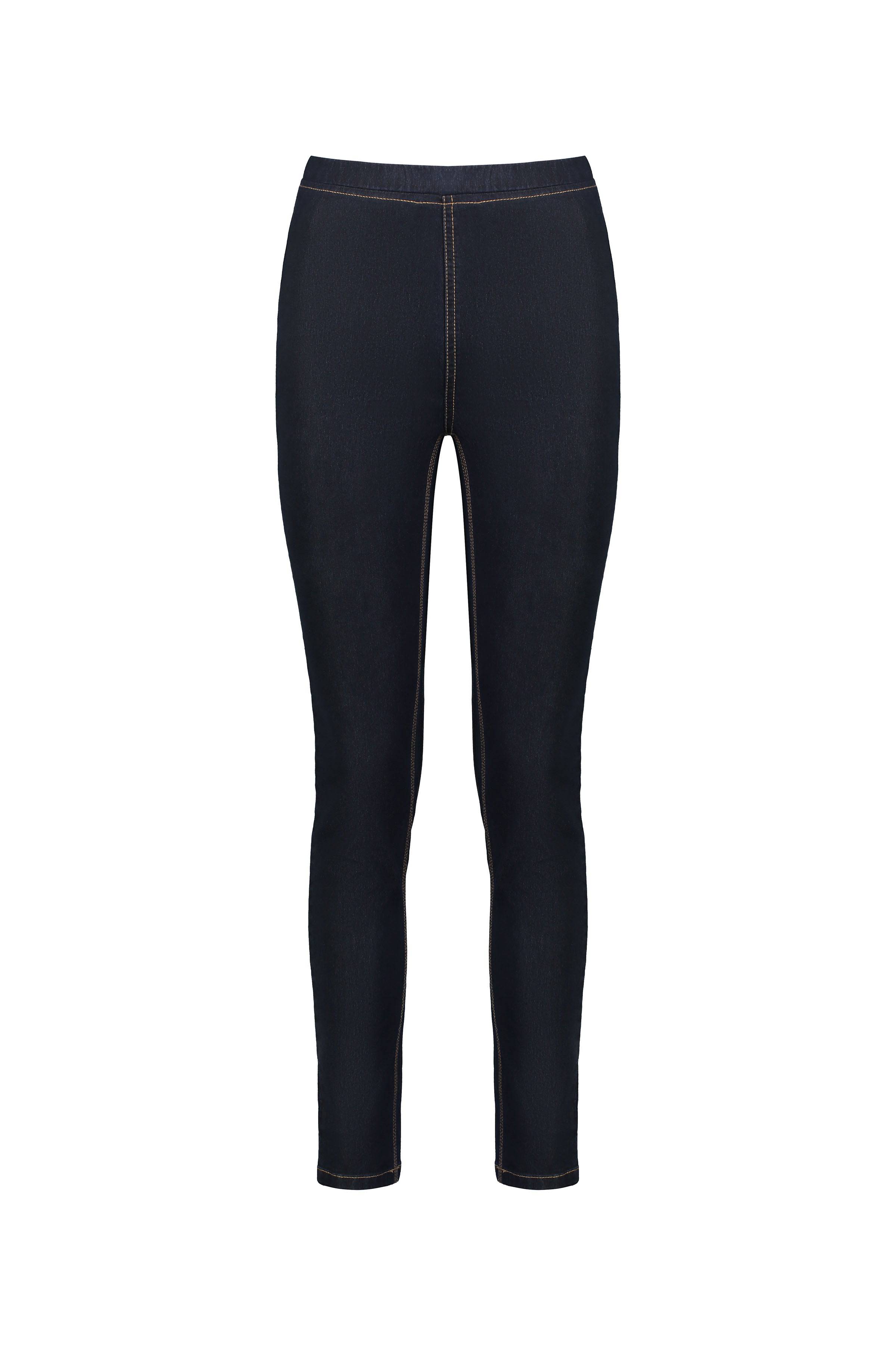 230CS Indigo Denim - Skinny Leg Full Length Contrast Stitch Denim Pull-On - Vassalli