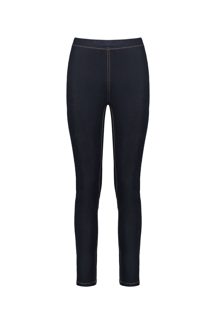 230CS Indigo Denim - Skinny Leg Full Length Contrast Stitch Denim Pull-On - Vassalli