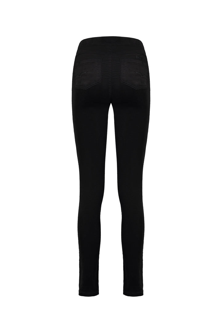 230M Black - Skinny Leg Full Length Pinwale Cord Pull-On - Vassalli