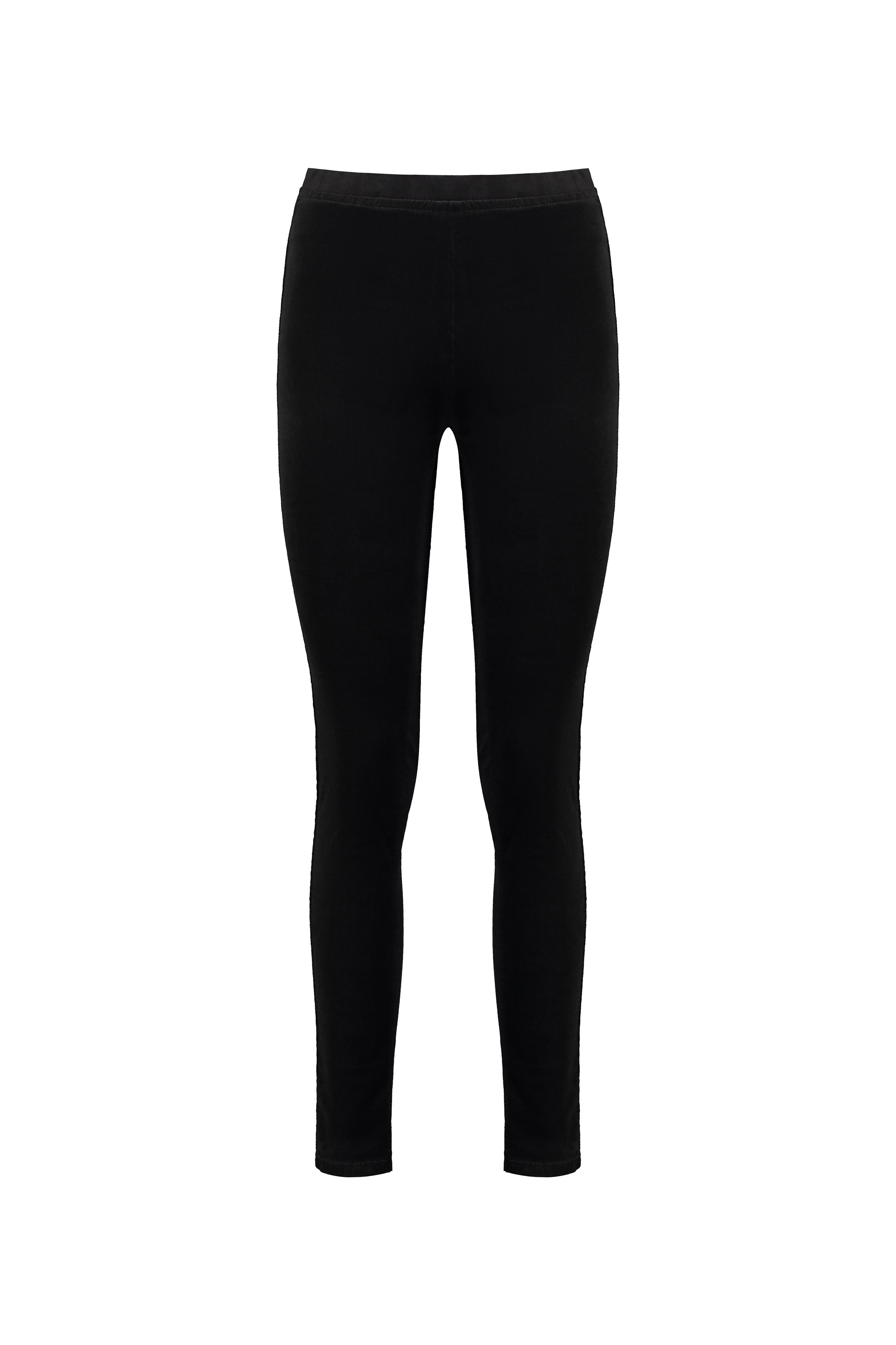 230M Black - Skinny Leg Full Length Pinwale Cord Pull-On - Vassalli