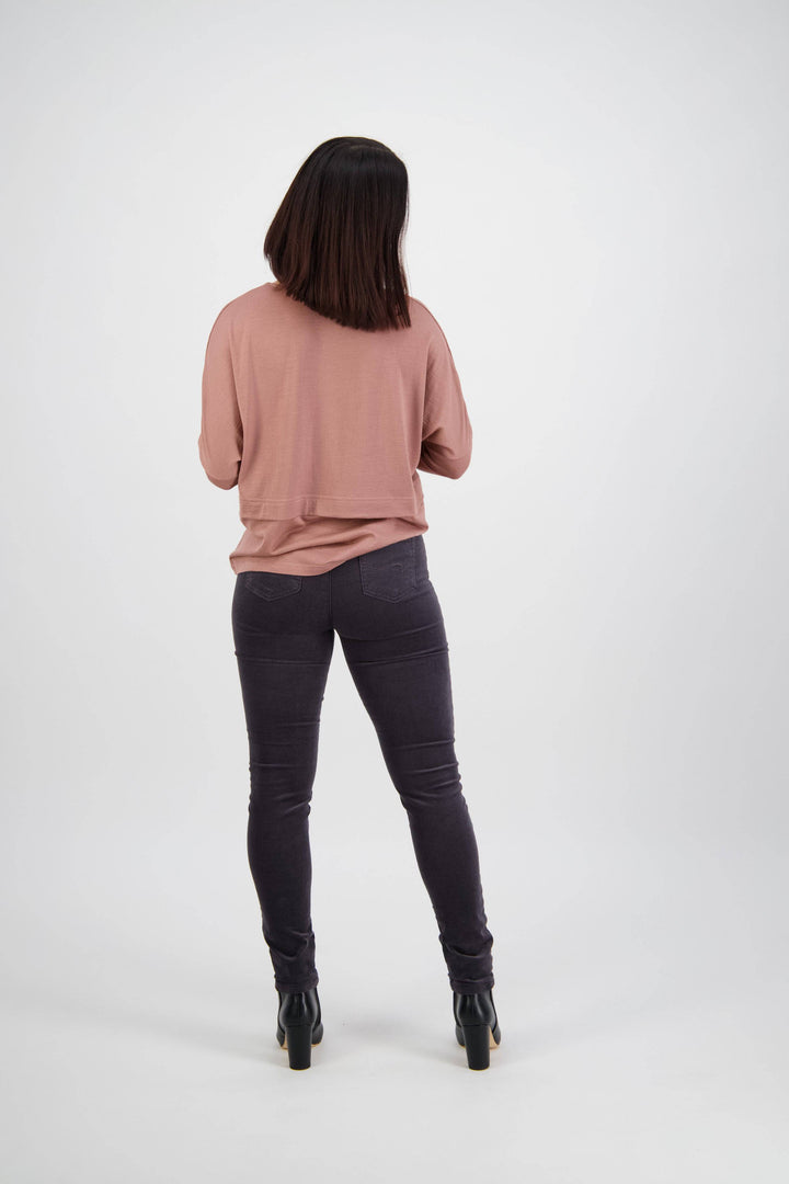 230M Charcoal - Skinny Leg Full Length Pinwale Cord Pull-On - Vassalli