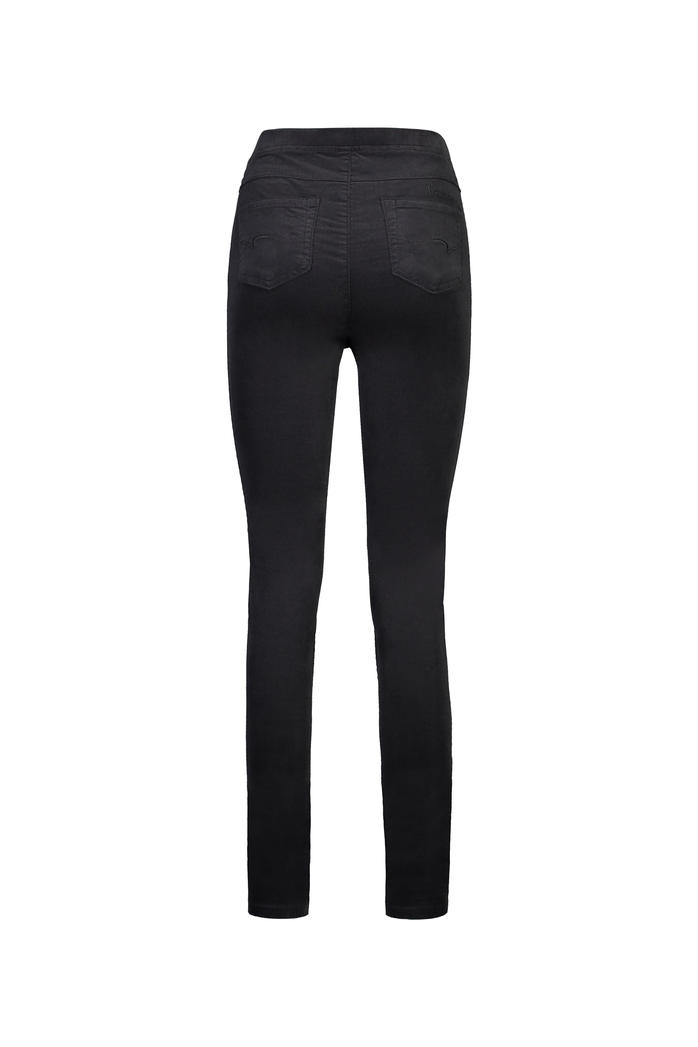 230M Charcoal - Skinny Leg Full Length Pinwale Cord Pull-On - Vassalli