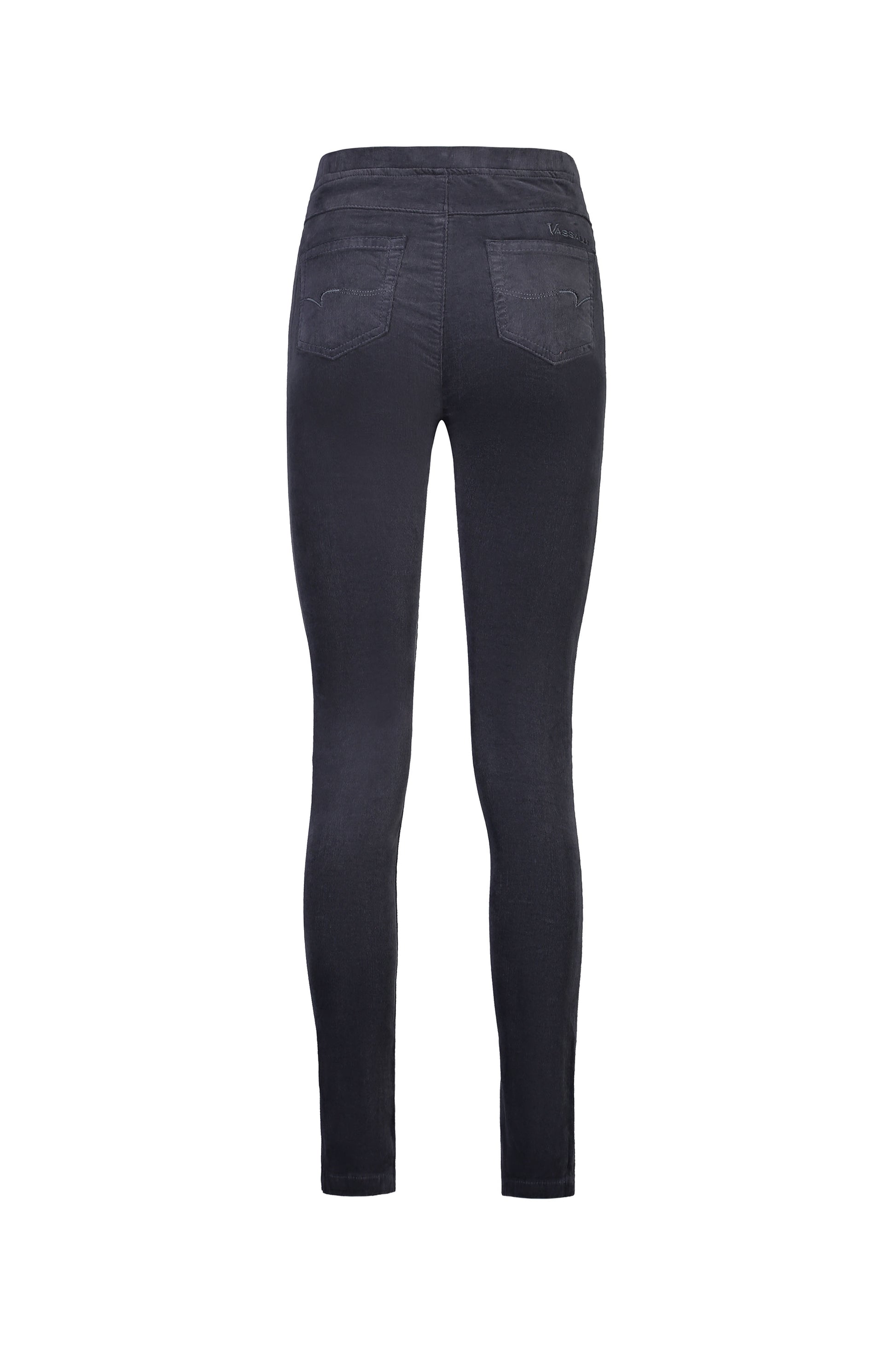 230M Graphite - Skinny Leg Full Length Cord Pull-On - Vassalli