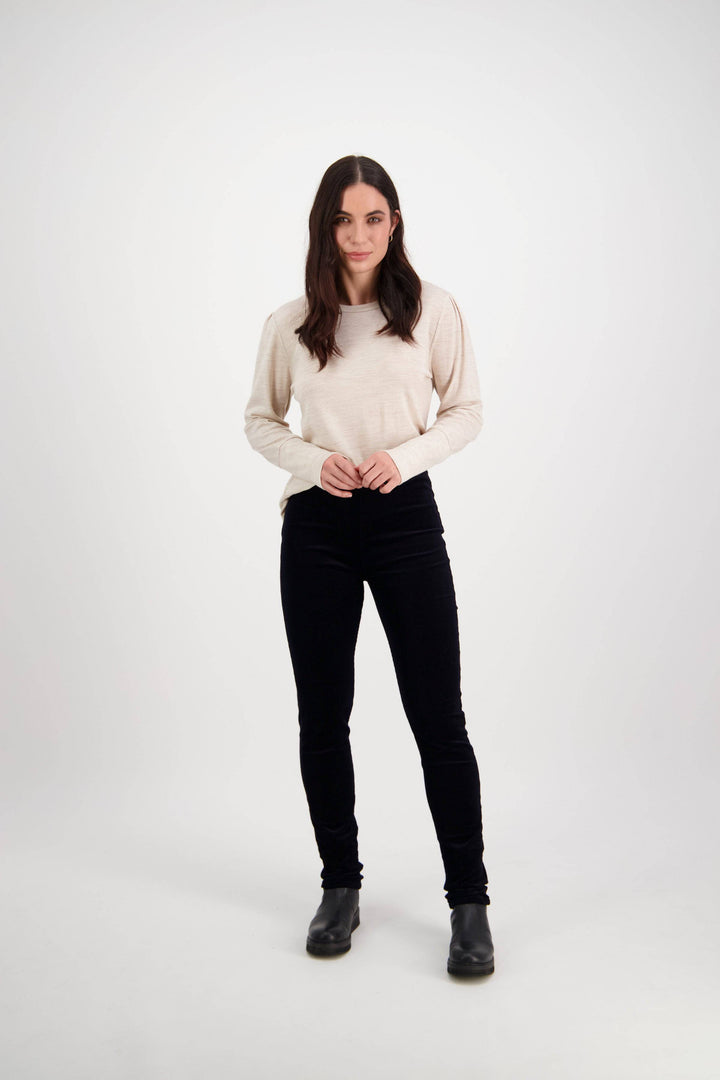 230M Midnight - Skinny Leg Full Length Pinwale Cord Pull-On - Vassalli