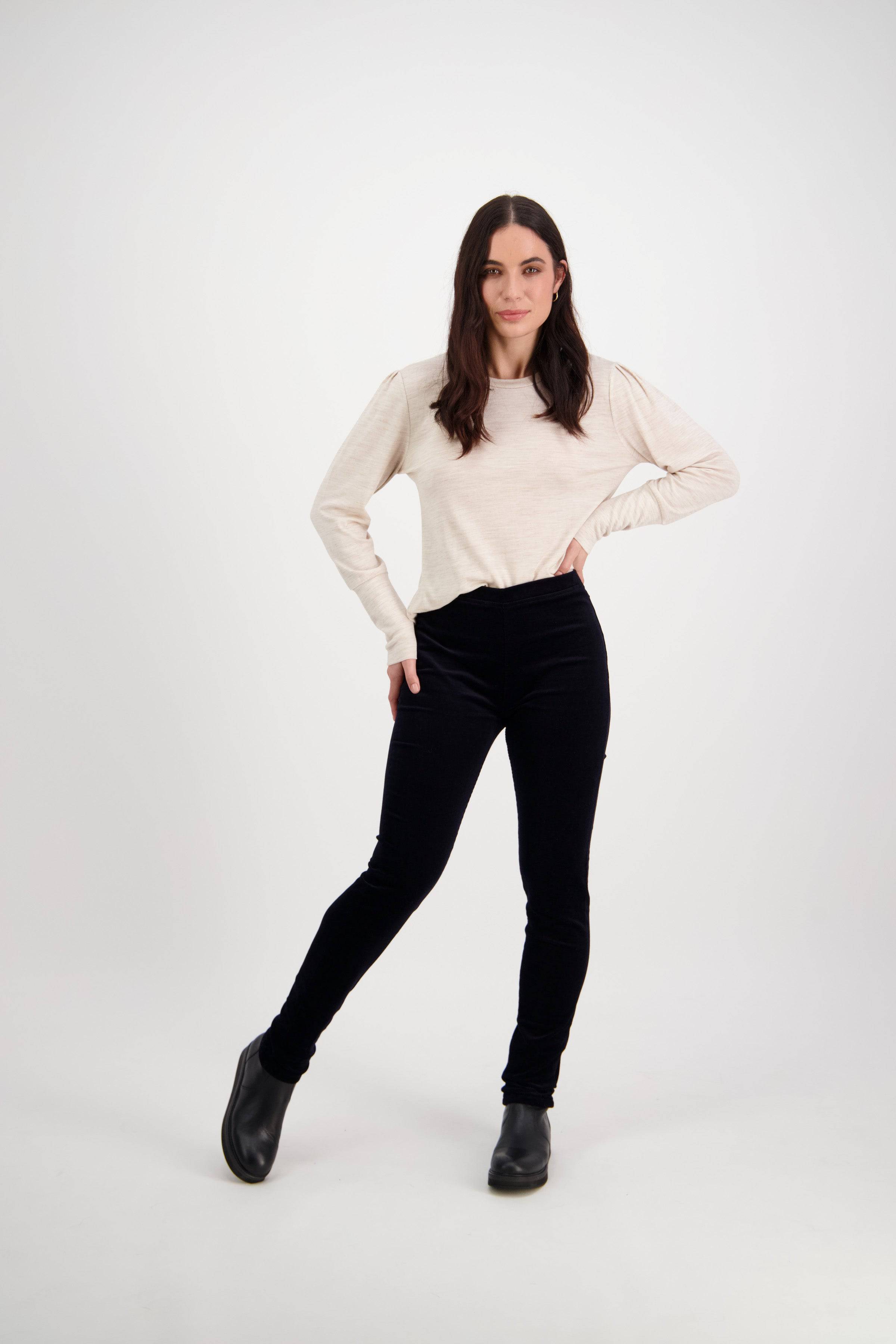 230M Midnight - Skinny Leg Full Length Pinwale Cord Pull-On - Vassalli
