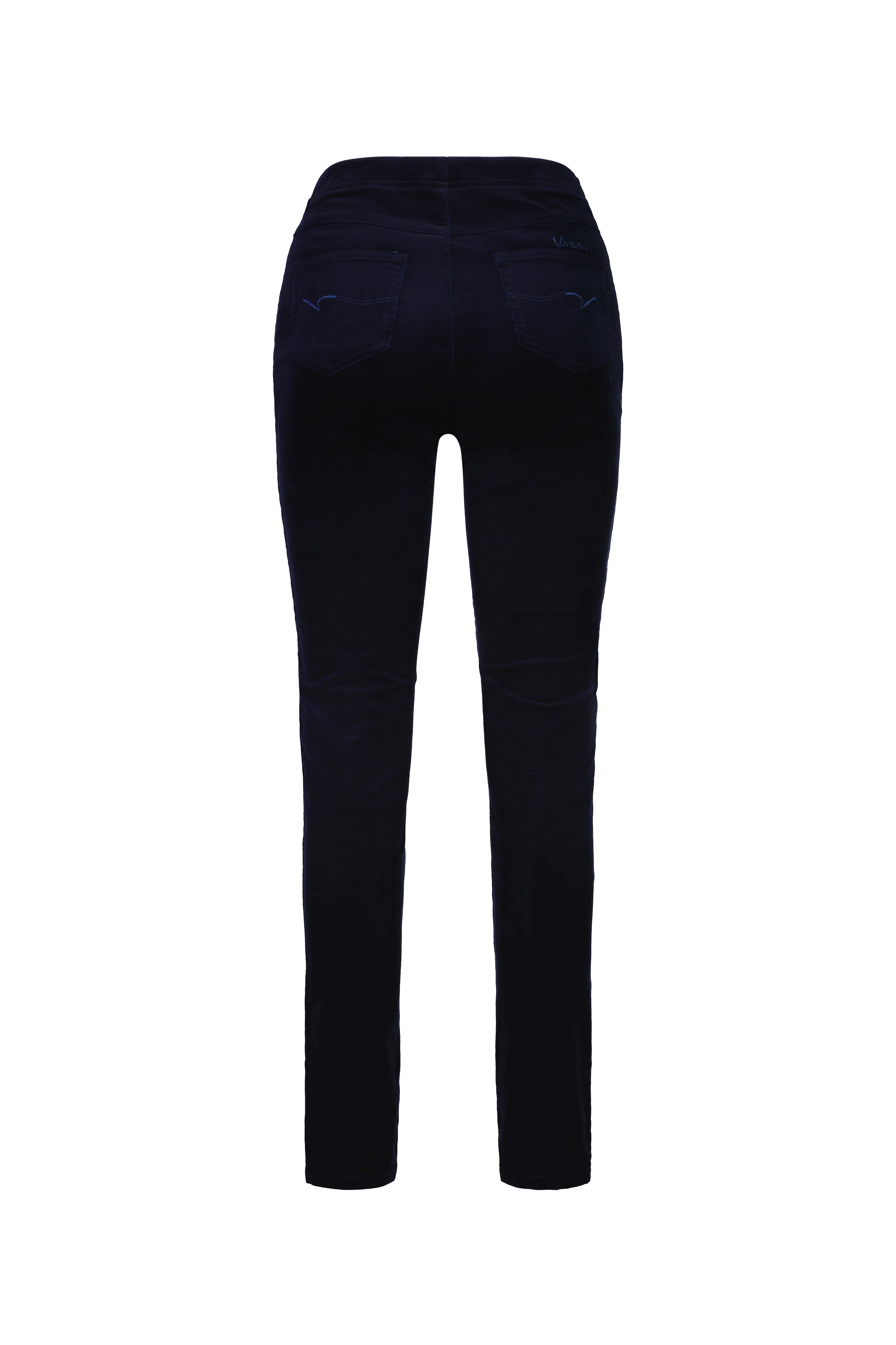 230M Midnight - Skinny Leg Full Length Pinwale Cord Pull-On - Vassalli