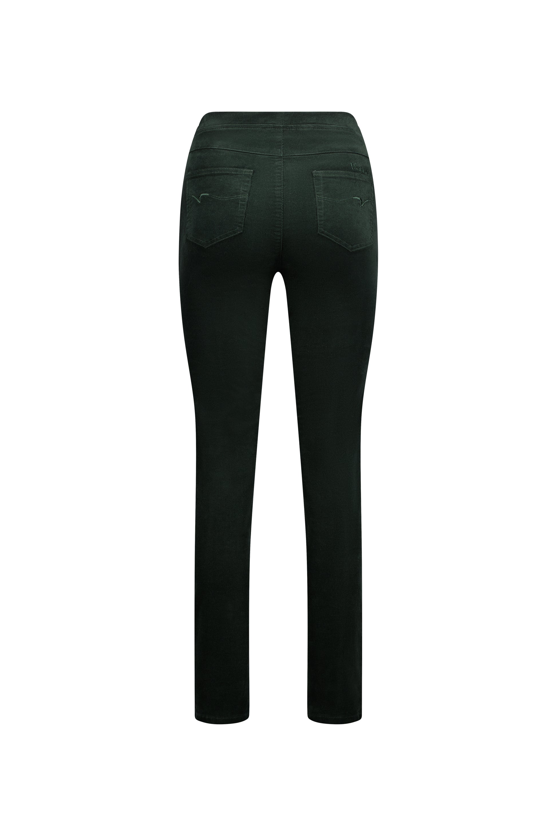 230M Olive - Skinny Leg Full Length Pinwale Cord Pull On - Vassalli