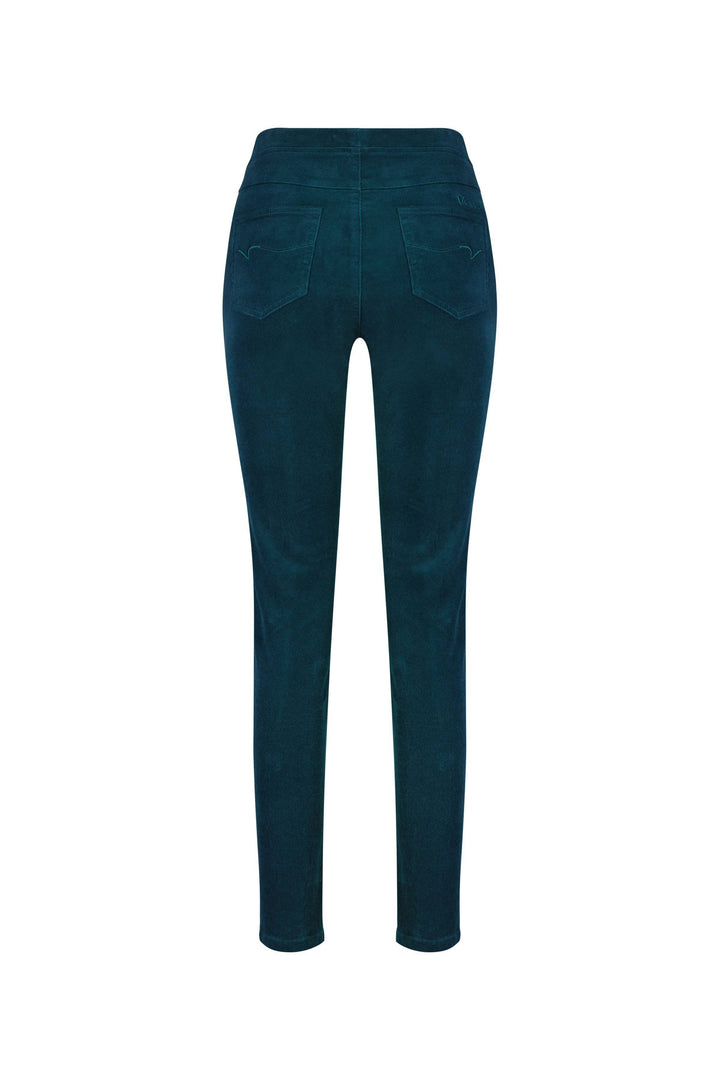 230M Peacock - Skinny Leg Full Length Pinwale Cord Pull-On - Vassalli