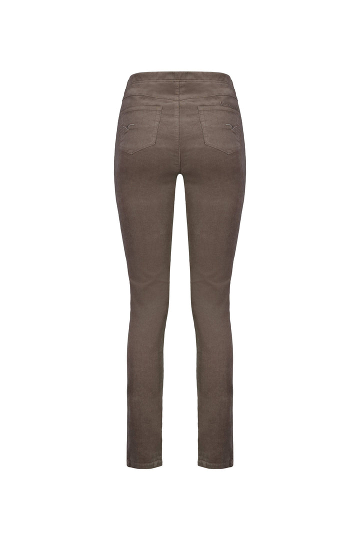230M Taupe - Skinny Leg Full Length Pinwale Cord Pull-On - Vassalli