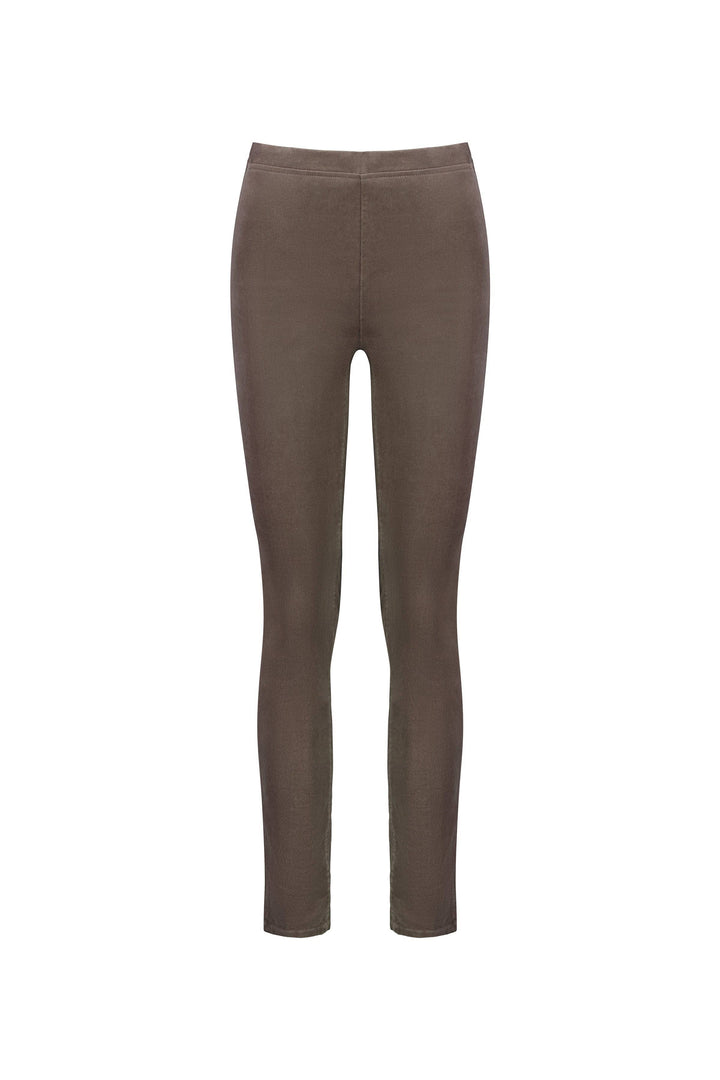 230M Taupe - Skinny Leg Full Length Pinwale Cord Pull-On - Vassalli