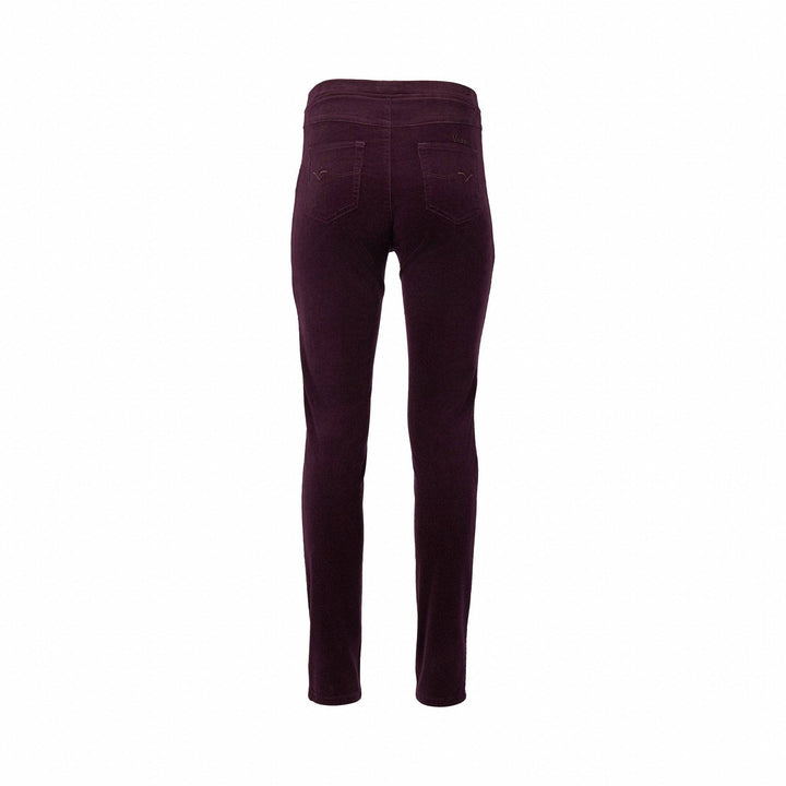 230M Mulberry - Skinny Leg Full Length Pinwale Cord Pull-On - Vassalli