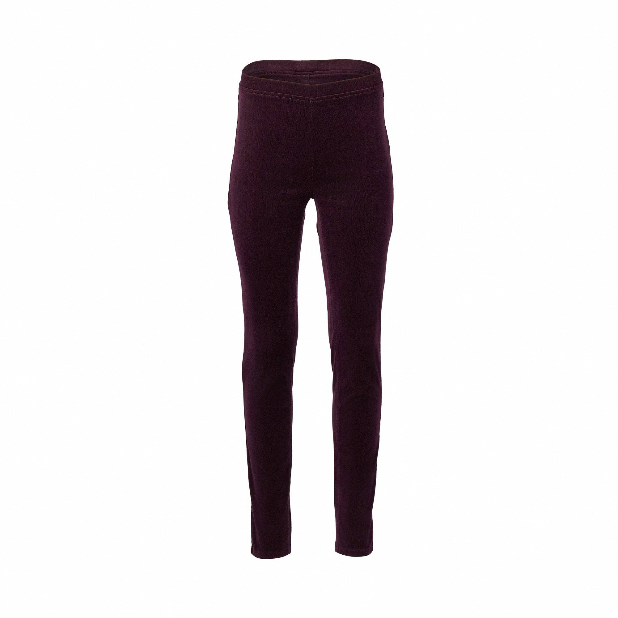 230M Mulberry - Skinny Leg Full Length Pinwale Cord Pull-On - Vassalli