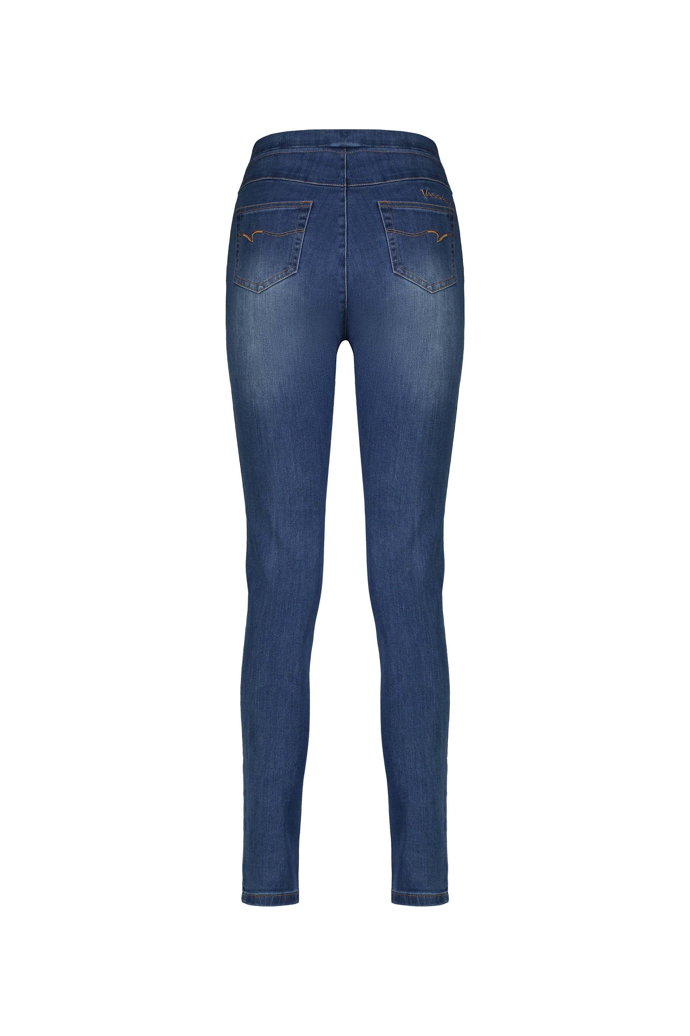 230 New Blue - Skinny Leg Full Length Denim Pull-On - Vassalli