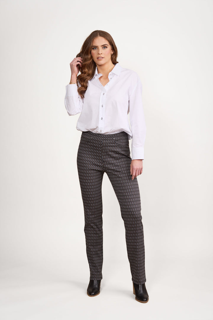 234A Solar - Slim Leg Full Length Printed Pull-On - Vassalli