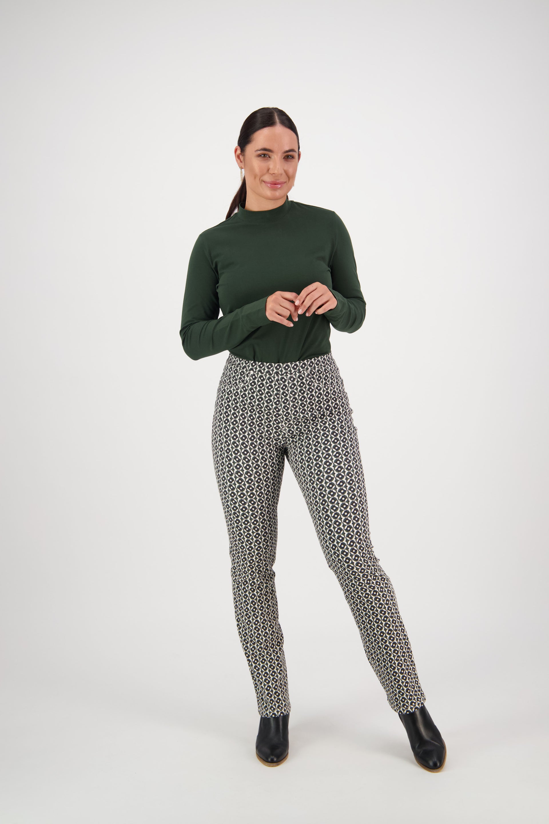 234A Vault - Slim Leg Full Length Printed Pull-On - Vassalli