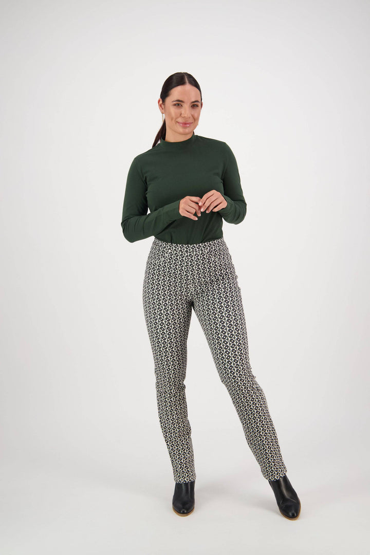 234A Vault - Slim Leg Full Length Printed Pull-On - Vassalli