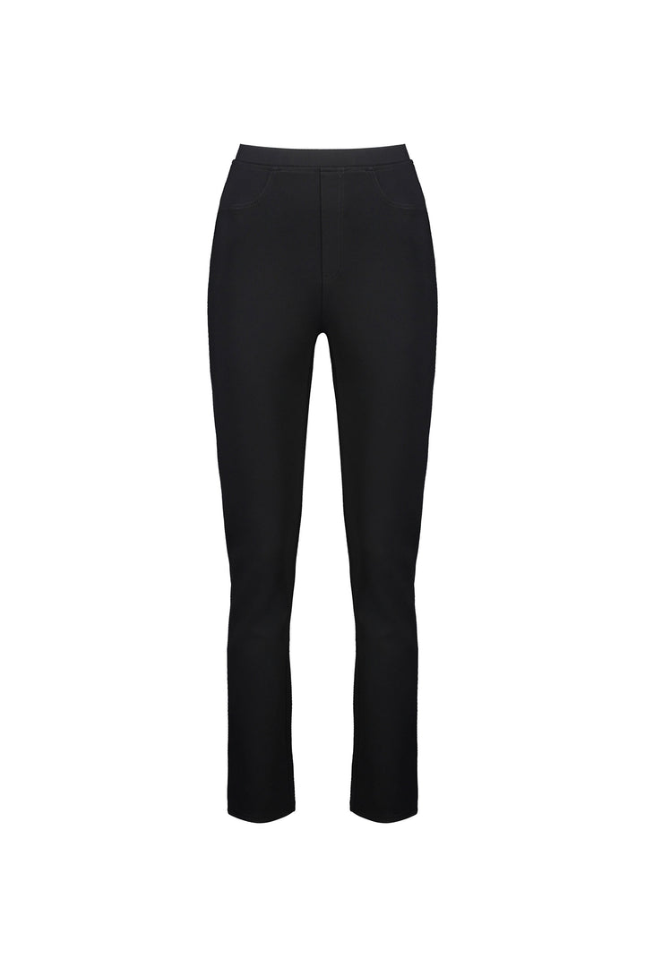 234 Black - Slim Leg Full Length Ponti Pull-On - Vassalli
