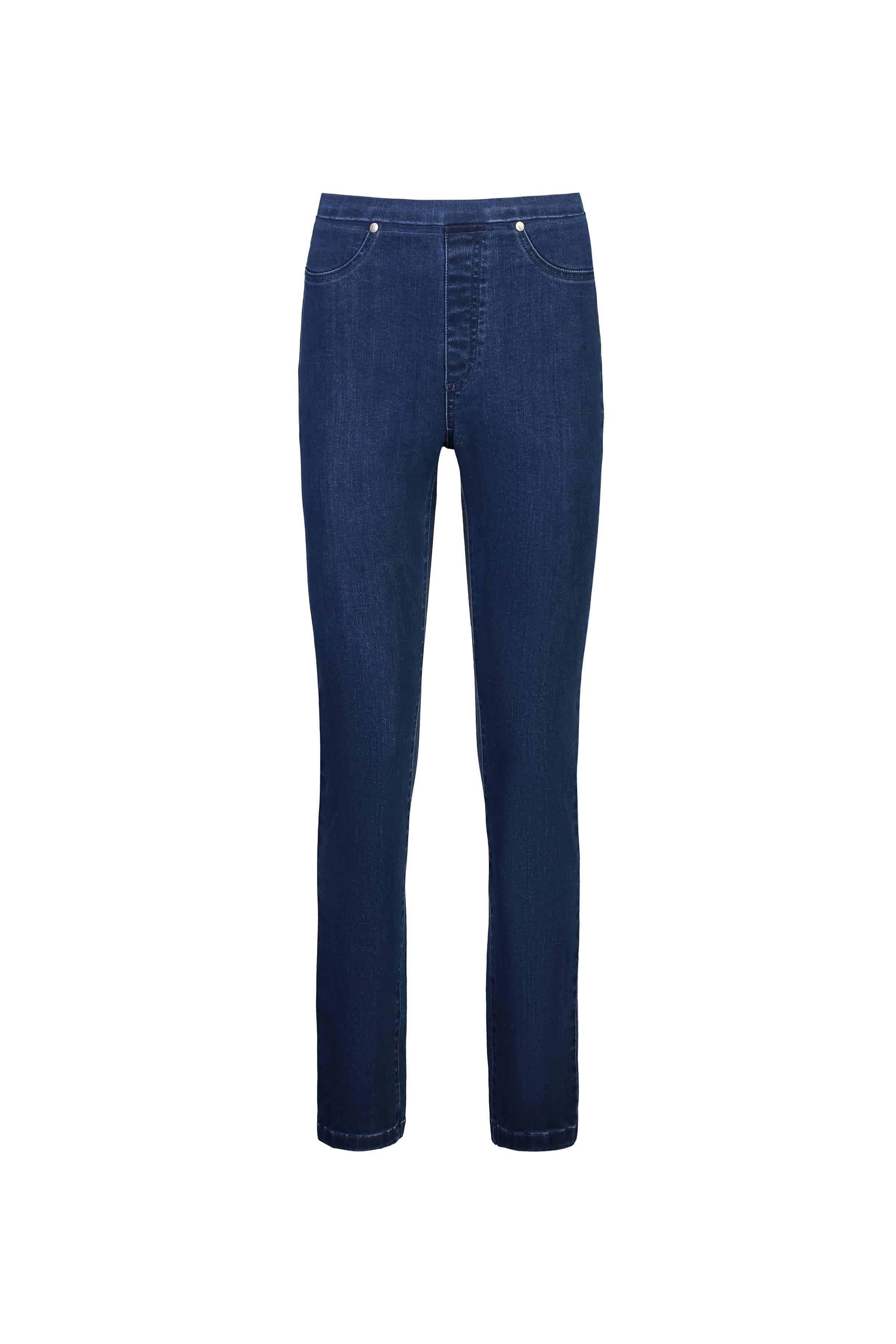234DN Blue Denim - Slim Leg Full Length Denim Pull-On - Vassalli