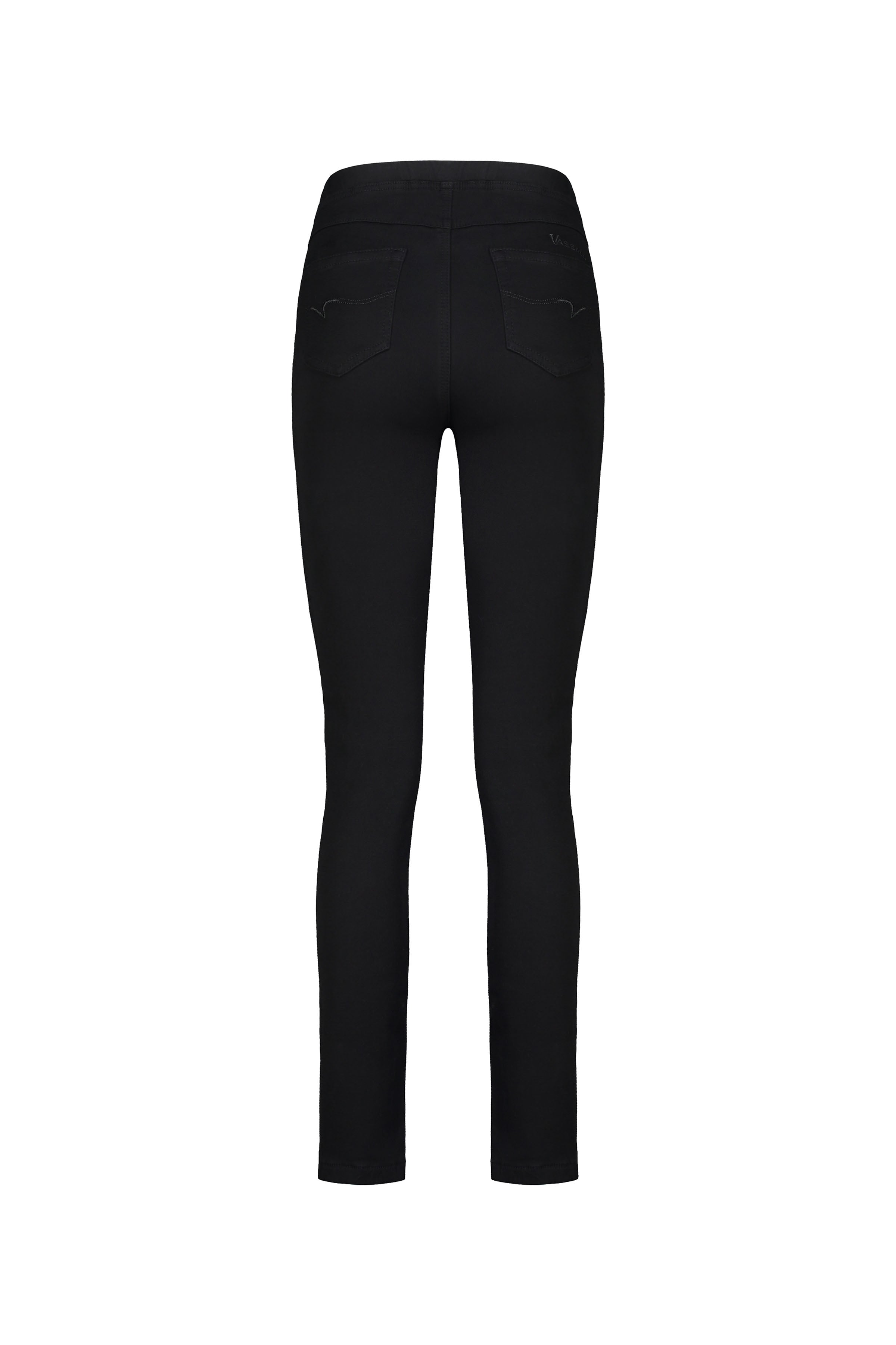 234K Black - Slim Leg Full Length Knit Denim Pull-On - Vassalli