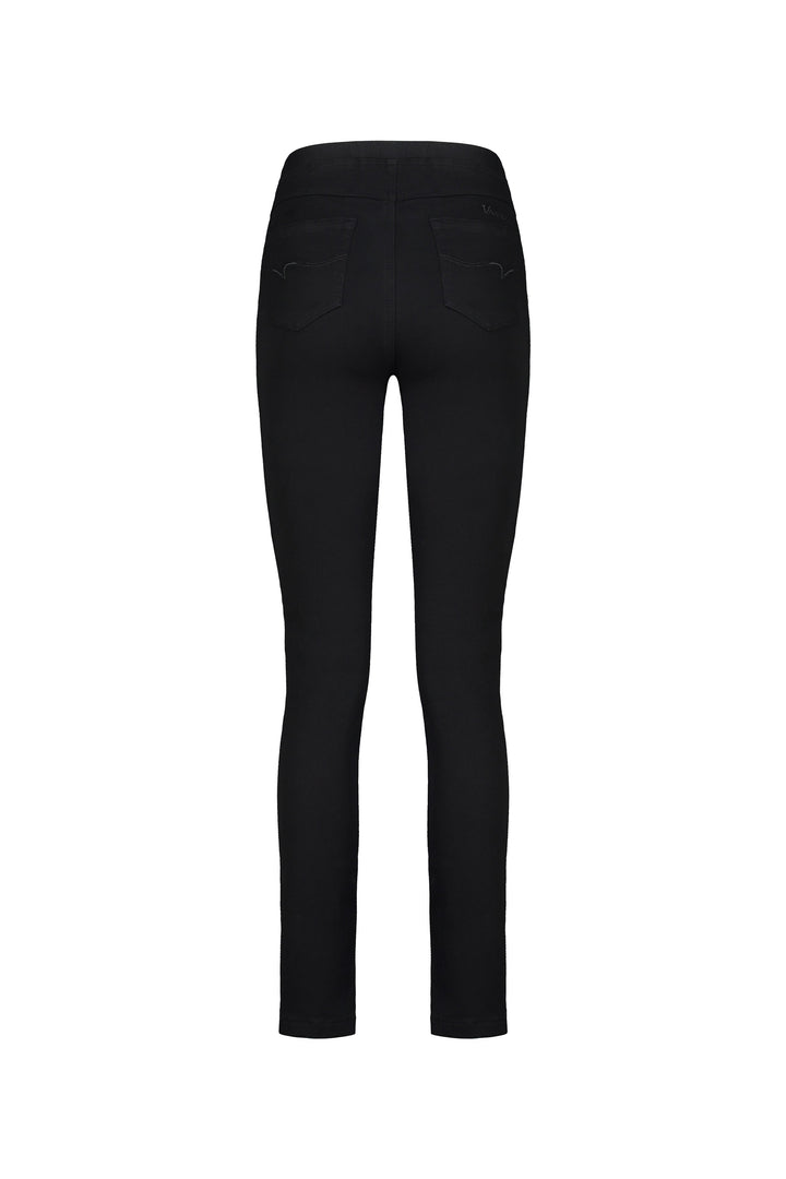 234K Black - Slim Leg Full Length Knit Denim Pull-On - Vassalli