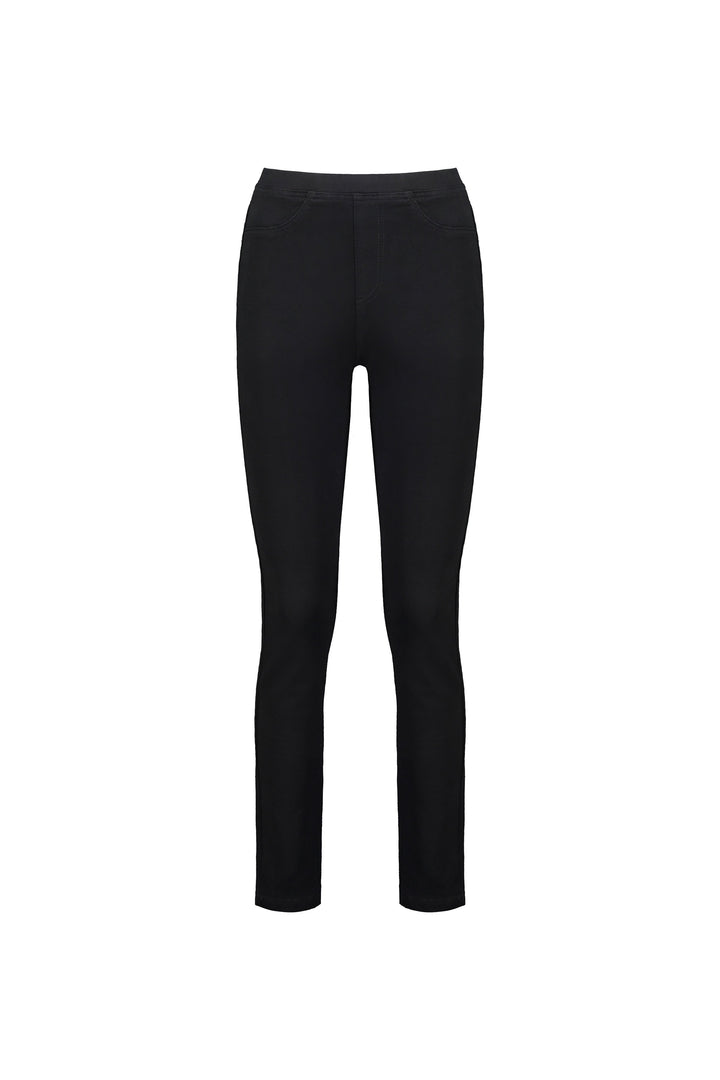 234K Black - Slim Leg Full Length Knit Denim Pull-On - Vassalli