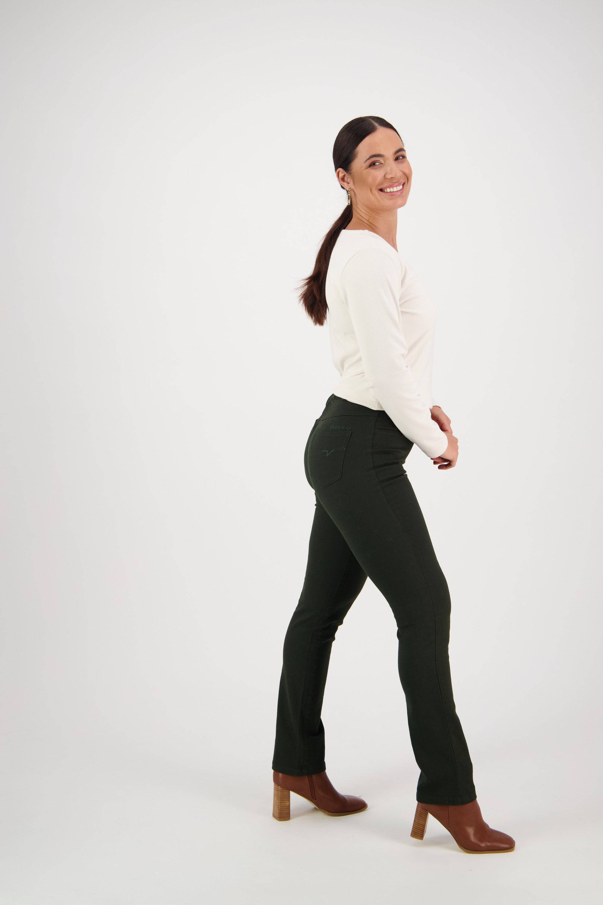234K Forest - Slim Leg Full Length Knit Denim Pull-On - Vassalli
