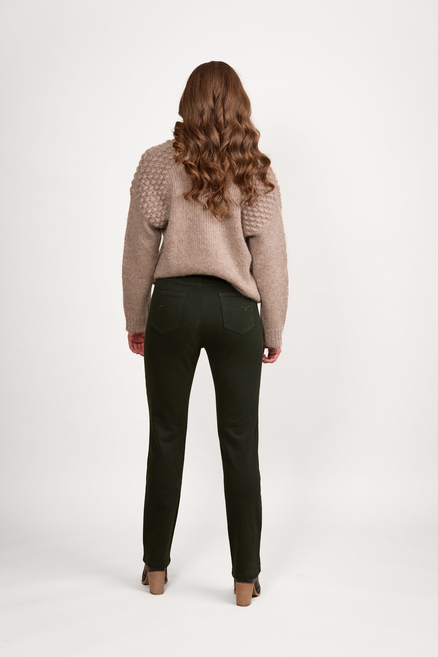 234K Forest - Slim Leg Full Length Knit Denim Pull On - Vassalli