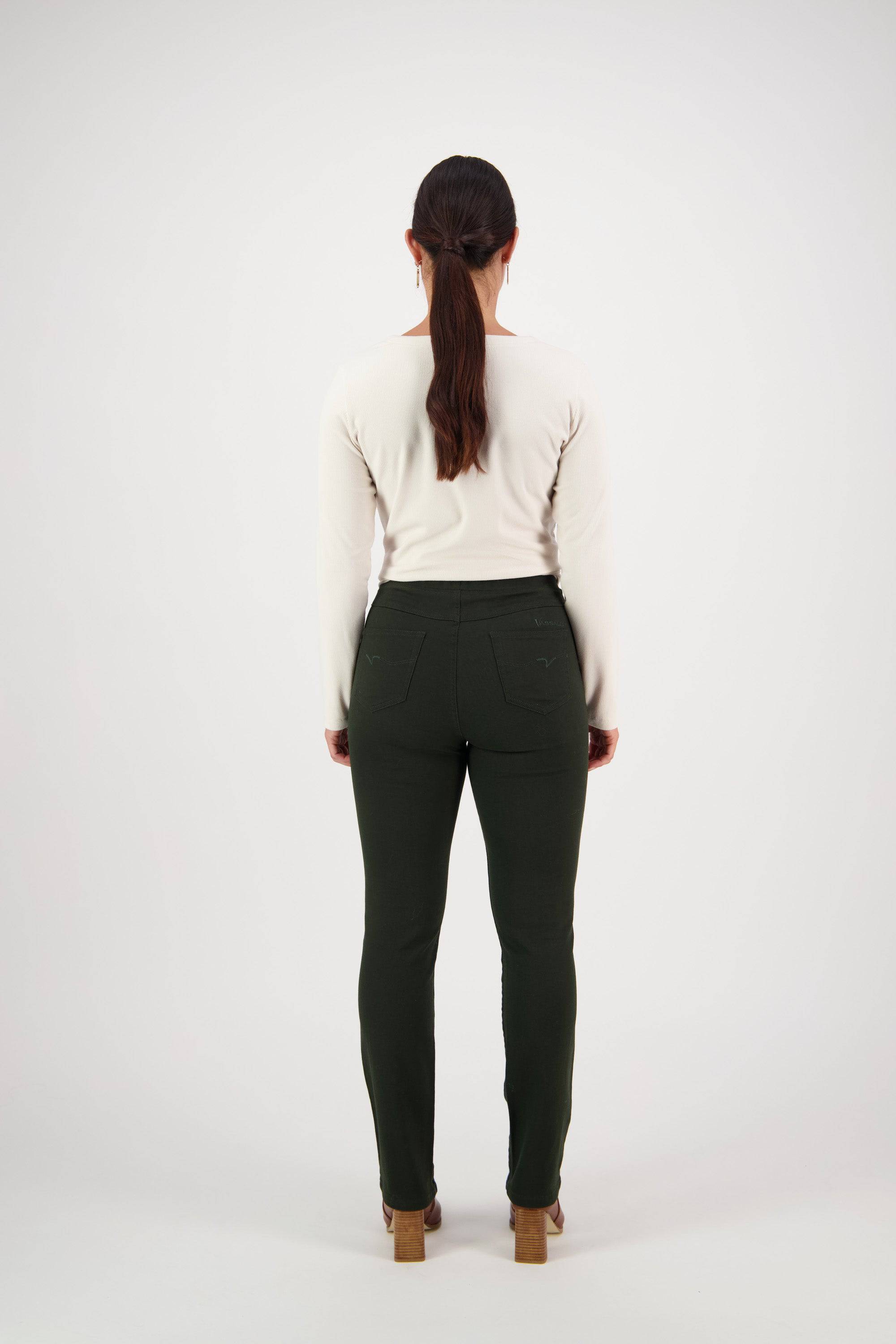 234K Forest - Slim Leg Full Length Knit Denim Pull-On - Vassalli