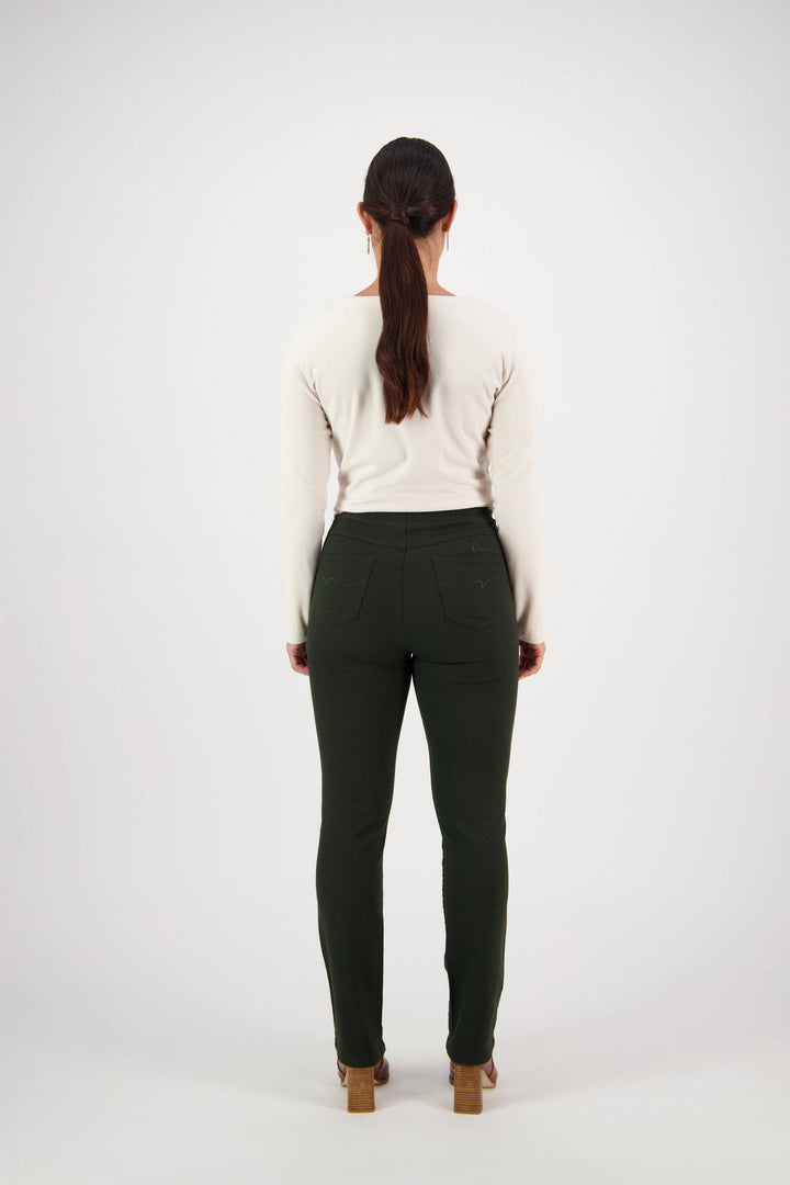 234K Forest - Slim Leg Full Length Knit Denim Pull-On - Vassalli