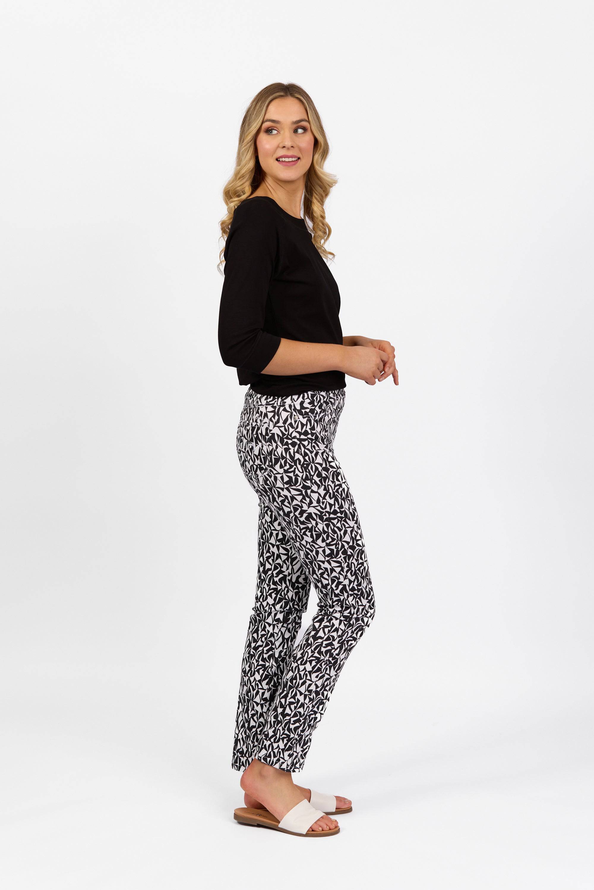 234LW Accent - Printed Slim Leg Full Length Lightweight Pull-On - Vassalli