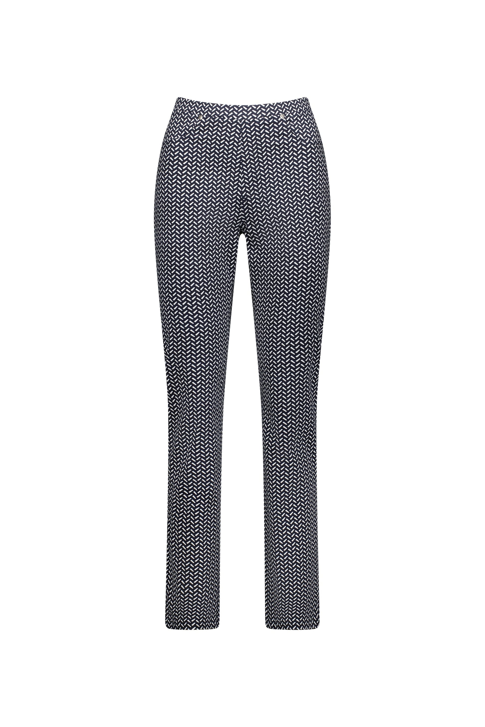 234LW Nori - Printed Slim Leg Full Length Lightweight Pull On - Vassalli