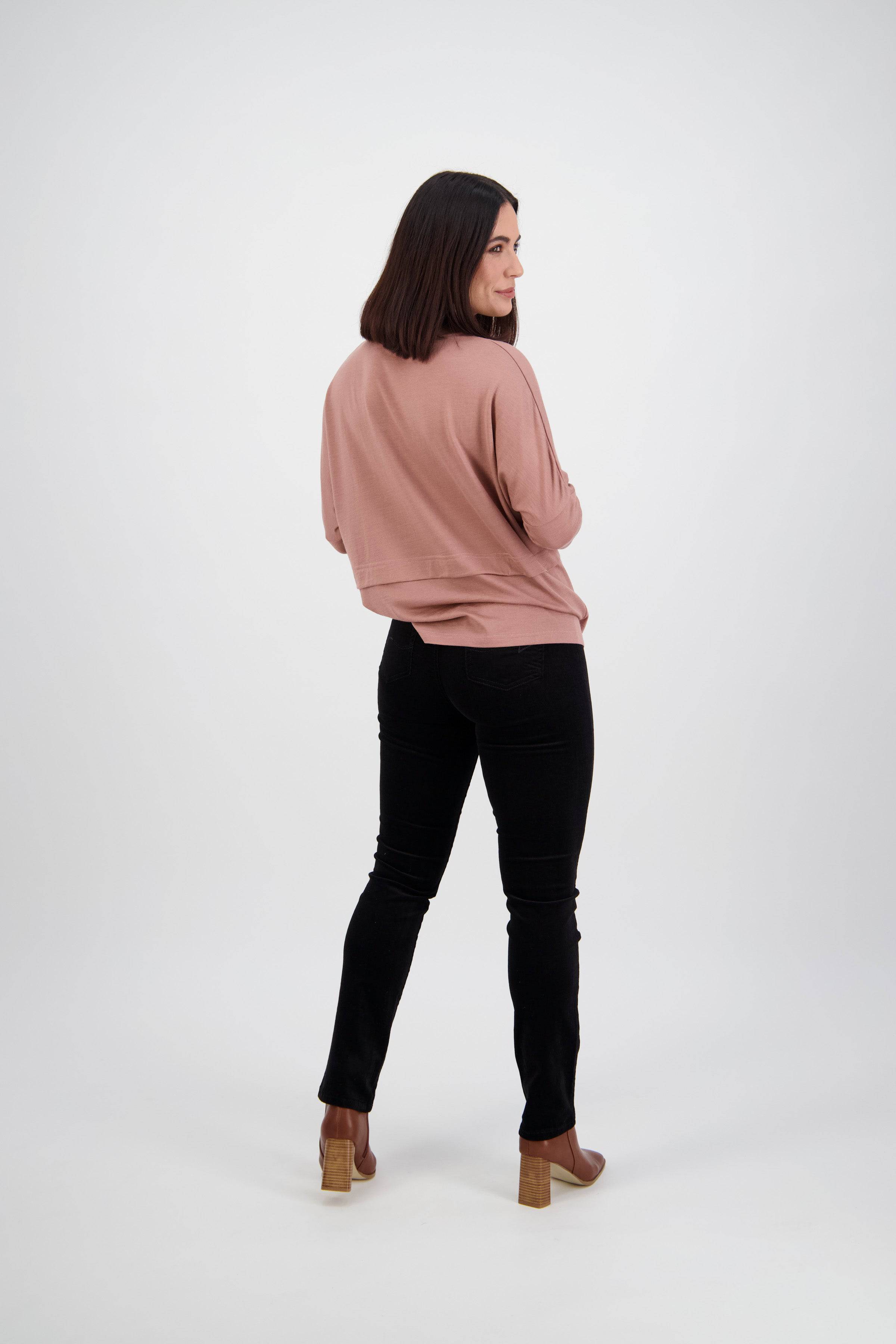 234M Black - Slim Leg Full Length Pinwale Cord Pull-On - Vassalli