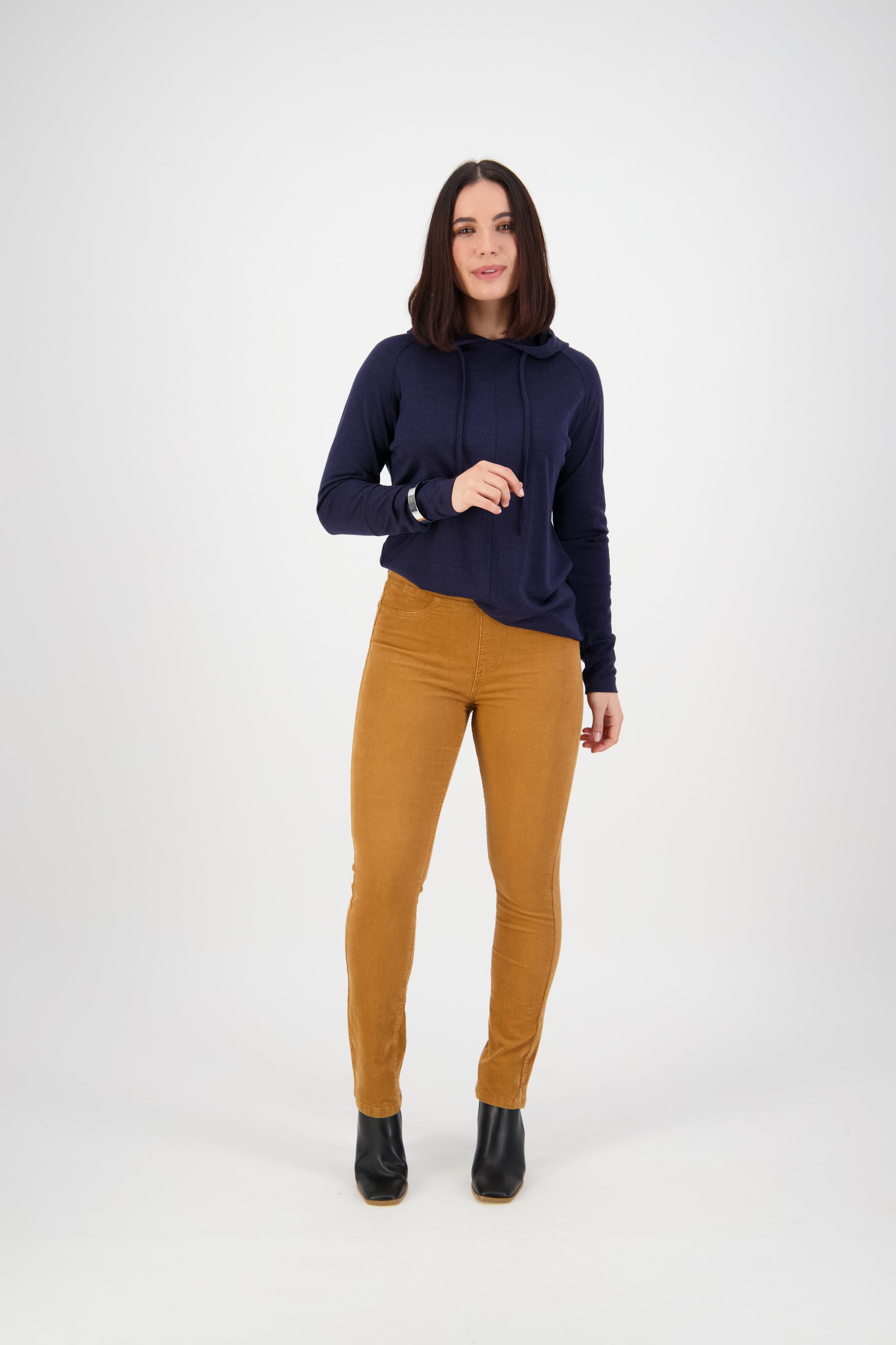 234M Copper - Slim Leg Full Length Pinwale Cord Pull-On - Vassalli
